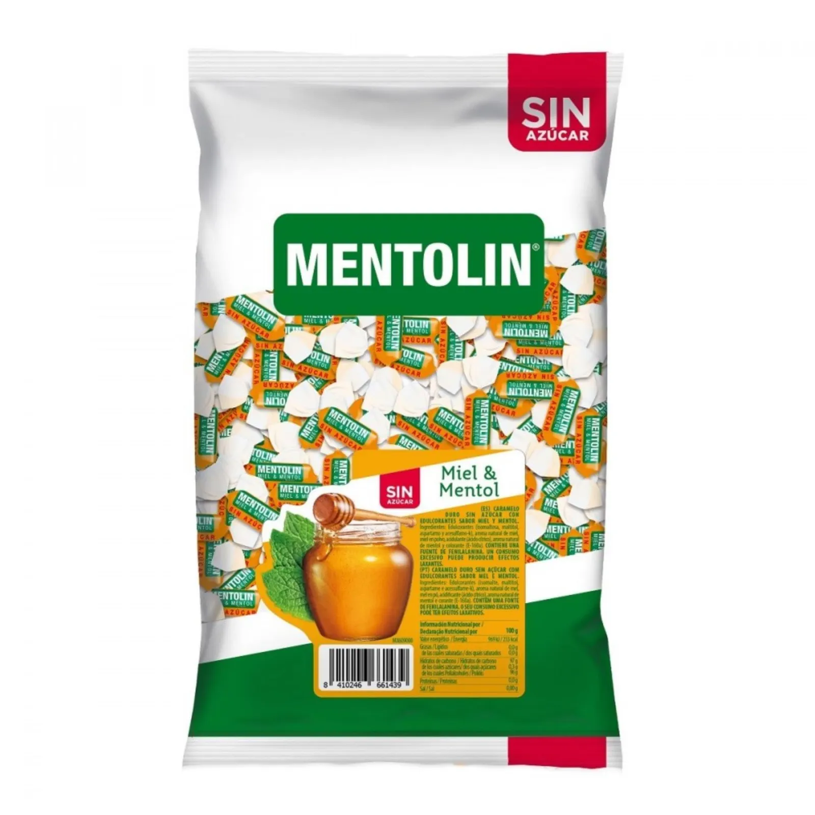 Mentolin Caramelos Miel Mentol Bolsa 1Kg Sin Azúcar
