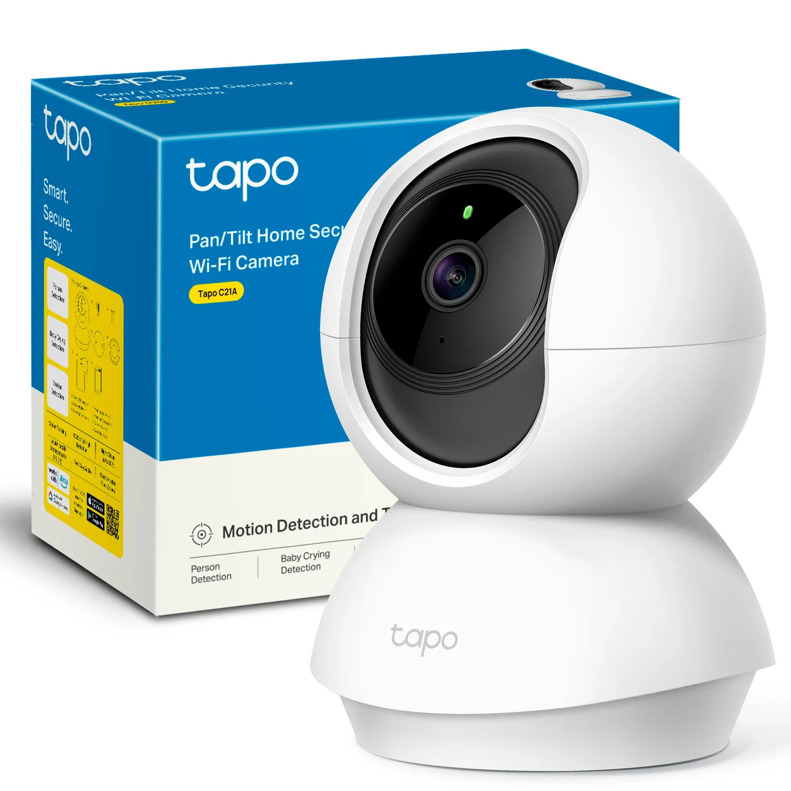 Cámara Vigilancia WiFi TP-Link Tapo C21A, Interior 360° 2K 3MP, Visión Nocturna, Detección Persona