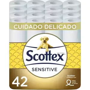 Pack 42 Rollos Papel Higiénico Scottex Sensitive