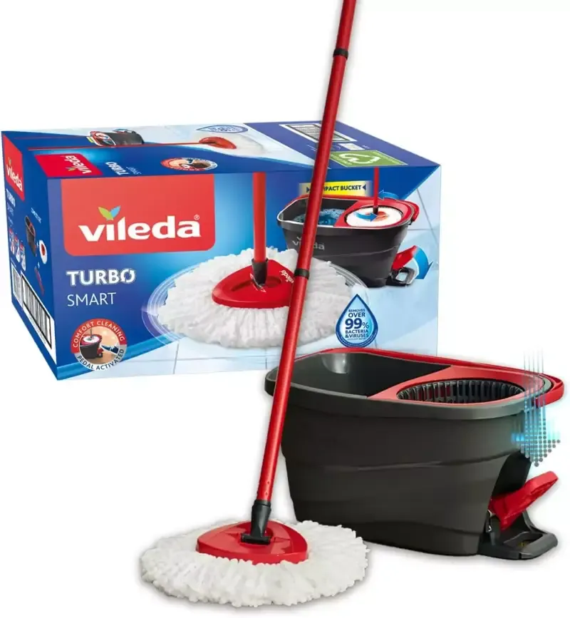 Set Cubo y Mopa Vileda Turbo Smart con Escurridor Giratorio