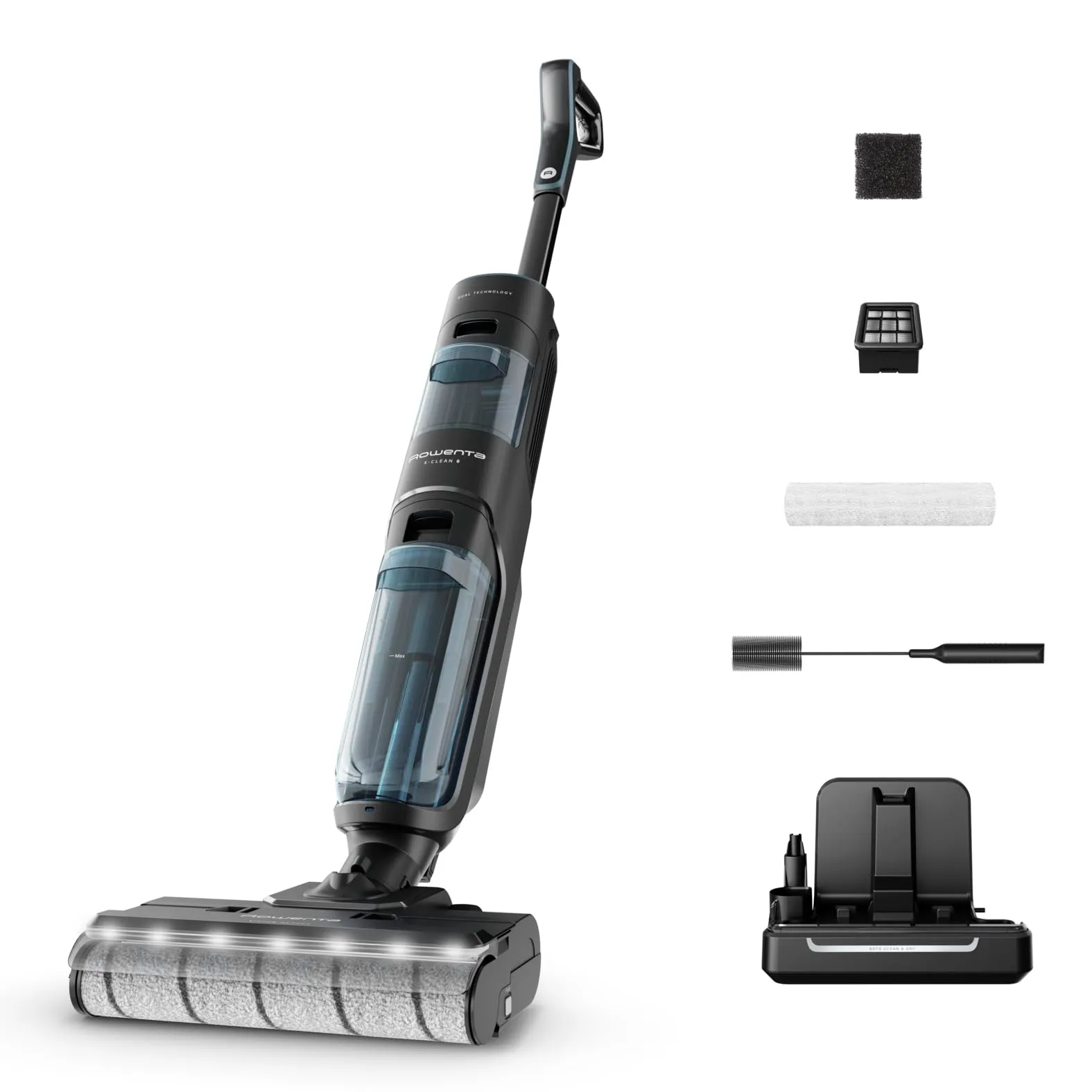 Aspiradora Fregona Eléctrica Rowenta X-Clean 5 GZ5555EE, Sin Cable, Wet & Dry