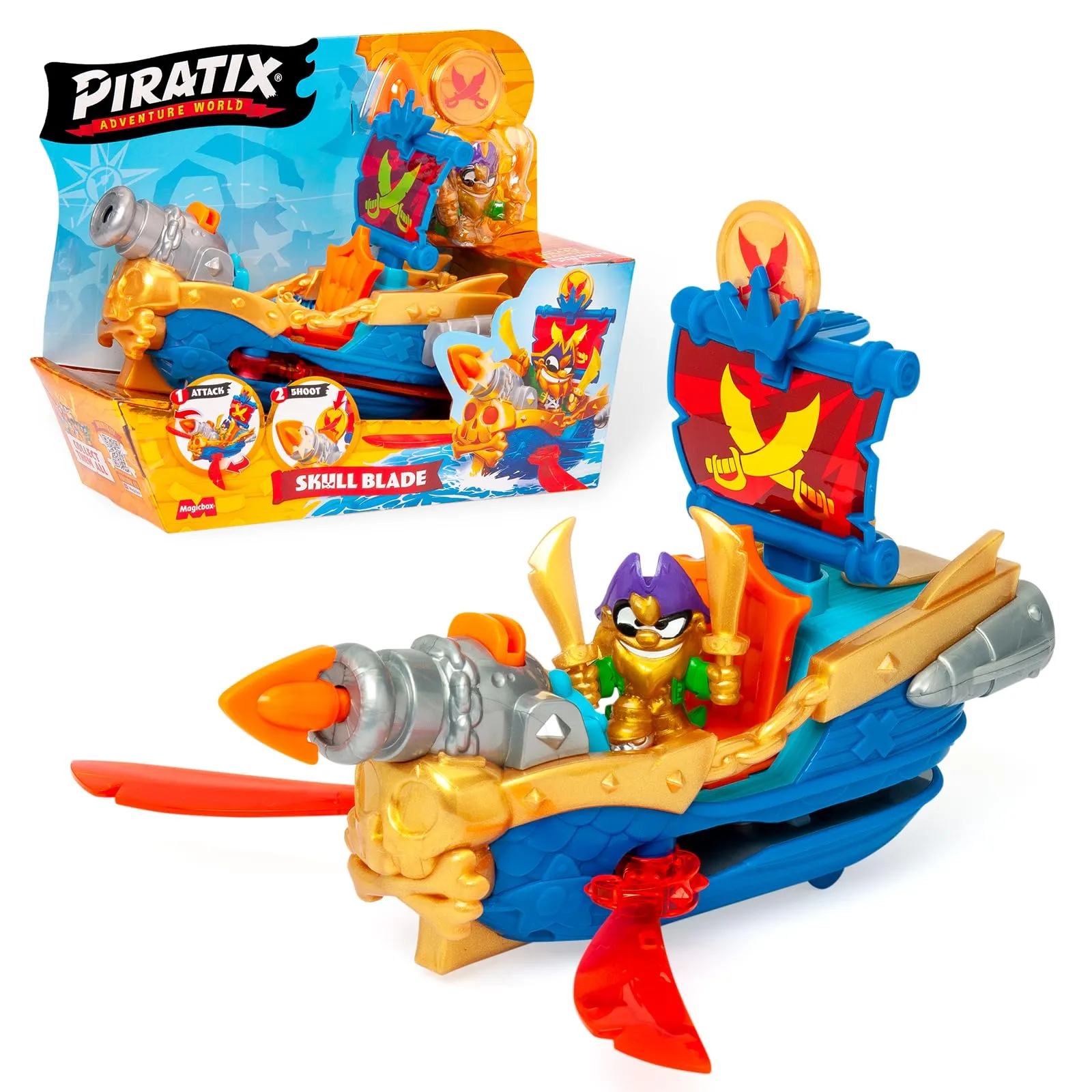 Piratix Skull Blade: Barco Pirata con Figura y Accesorios