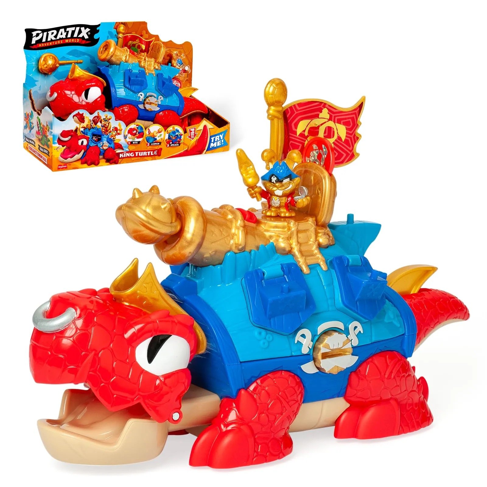 Piratix King Turtle: Tortuga Articulada con Accesorios