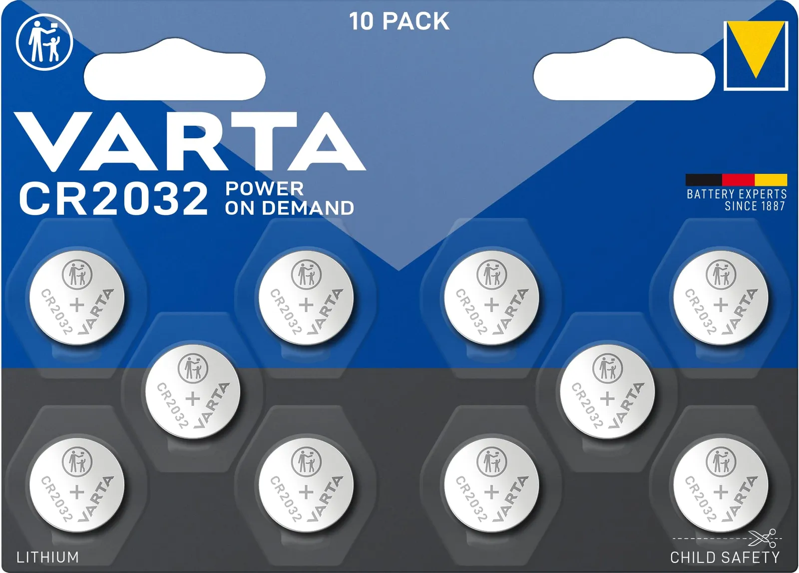 Pack 10 Pilas Botón VARTA CR2032