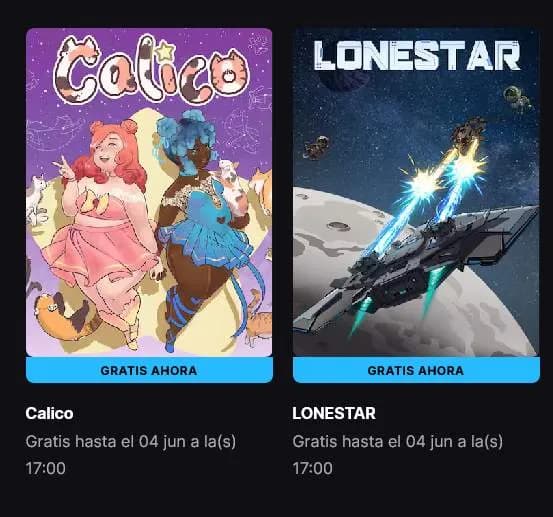 Calico y Lonestar gratis en Epic Games Store