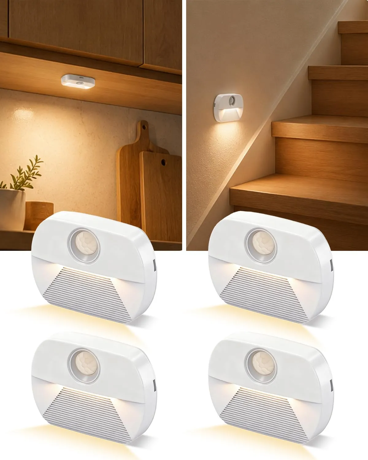 4x Luz LED Nocturna con Detector de Movimiento