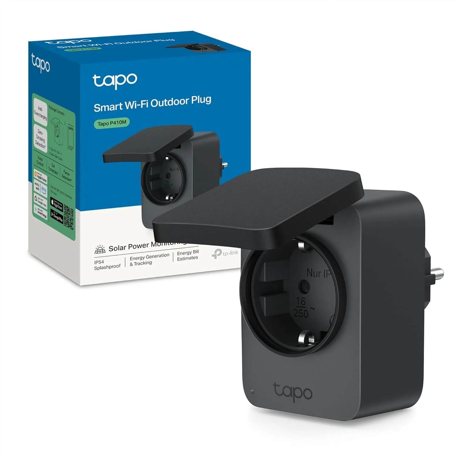 Enchufe Inteligente Exterior WiFi Tapo P410M con Matter (16A/3680W)
