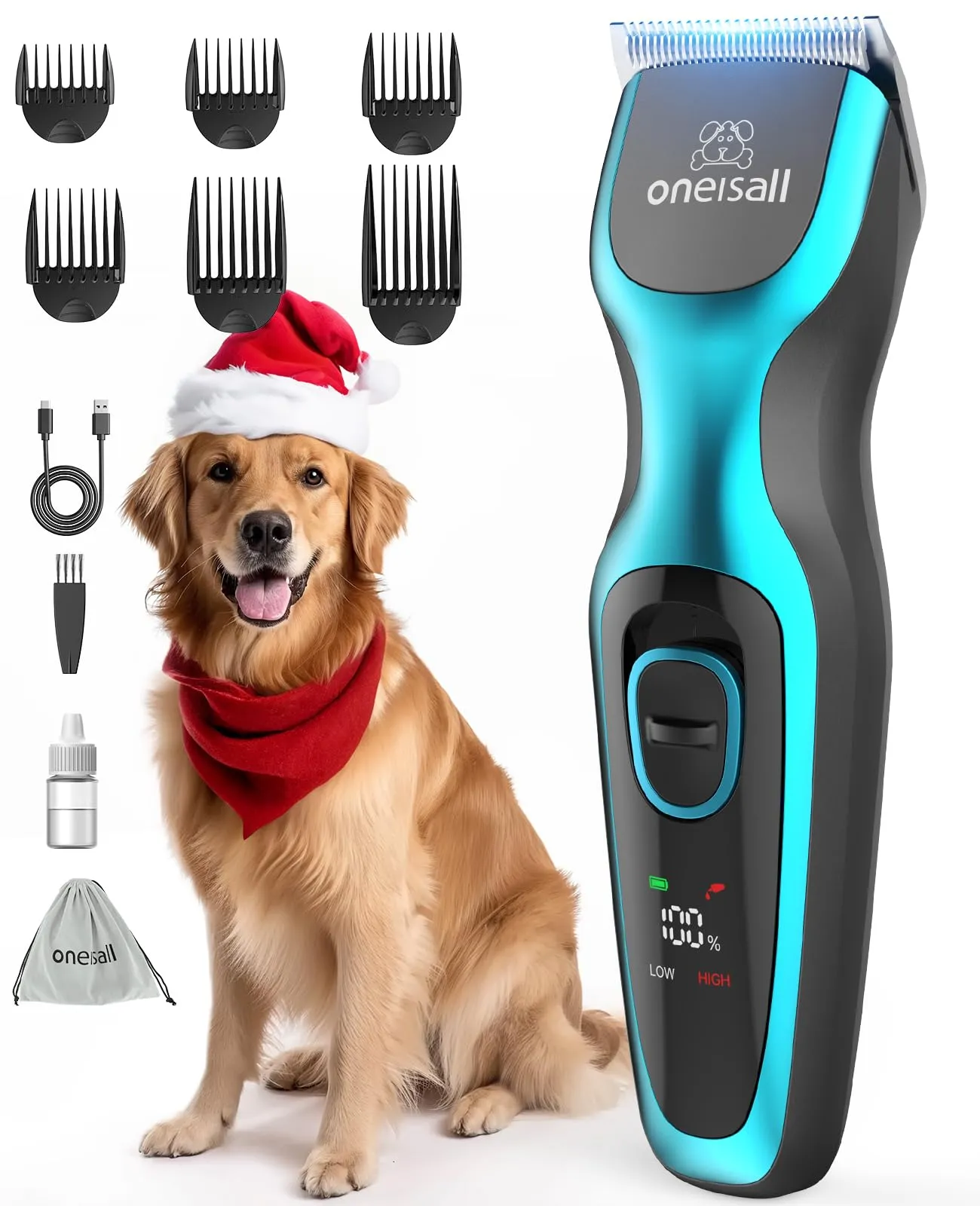 Cortapelos Profesional Oneisall para Perros y Gatos - Silencioso y Potente (7000RPM)