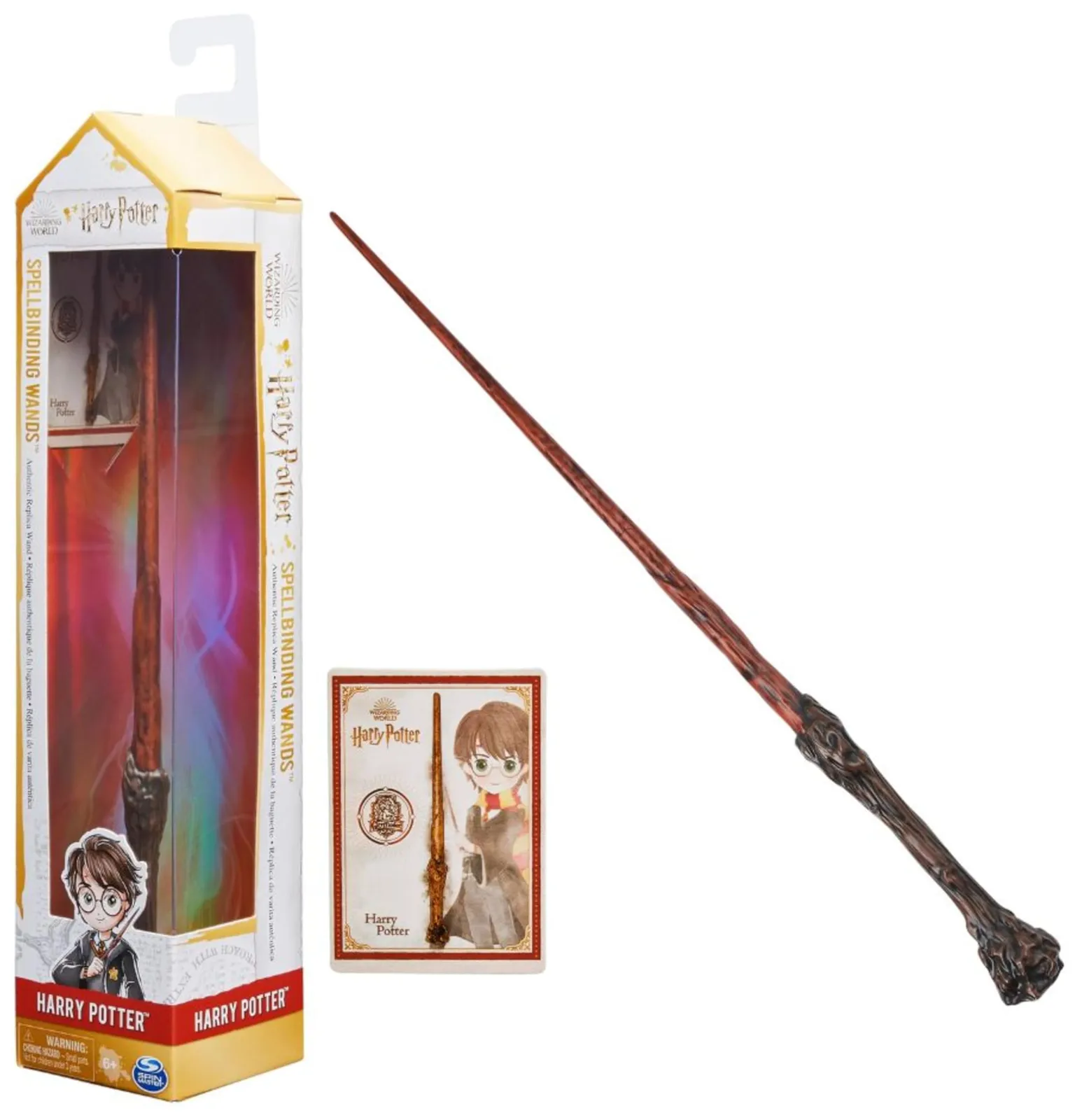 Varita Harry Potter Deluxe 30 cm con Tarjeta de Hechizo - Regalo Niños 6 Años+