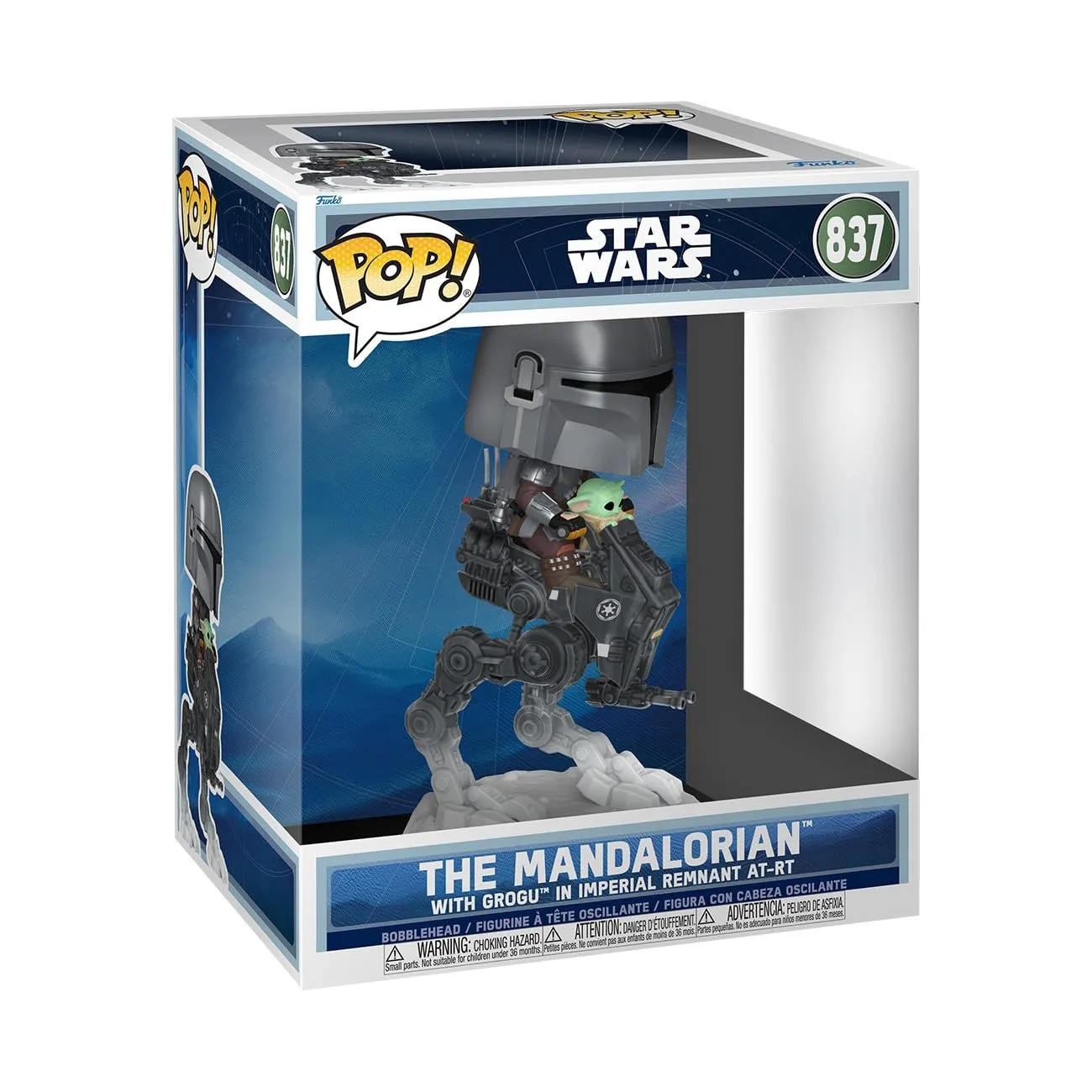 Figura Vinilo Funko Pop! Rides Deluxe Star Wars Mandalorian & Grogu AT-RT