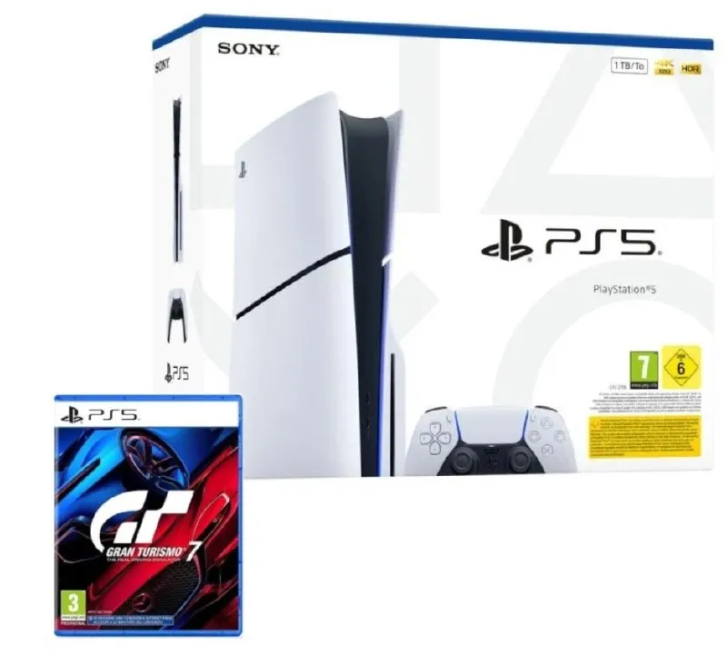 Pack de consola PlayStation 5 Slim (Chasis E) con el juego Gran Turismo 7