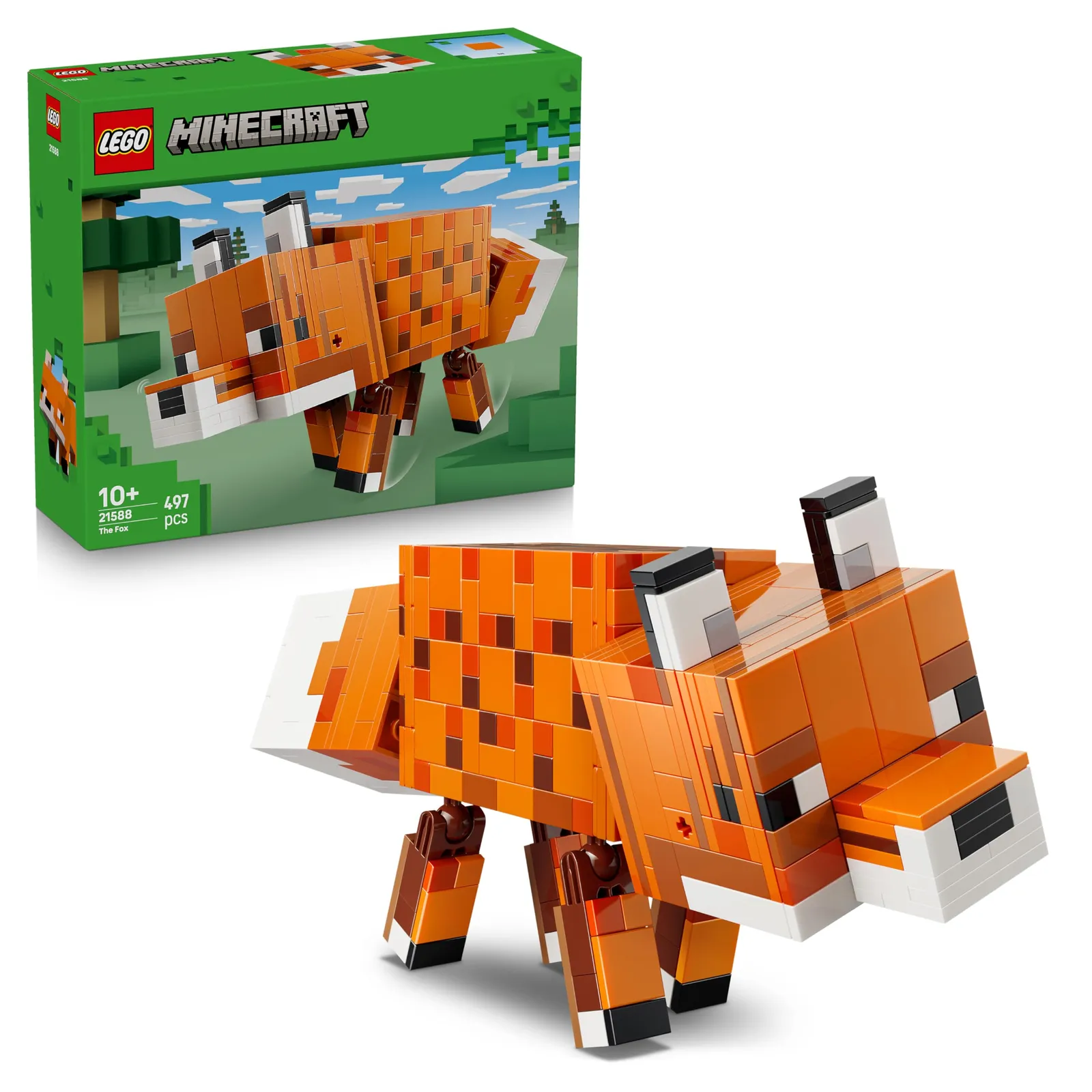 LEGO Minecraft El Zorro - Figura Articulada de Animal de Juguete con Accesorios - Regalo para Niños 10+