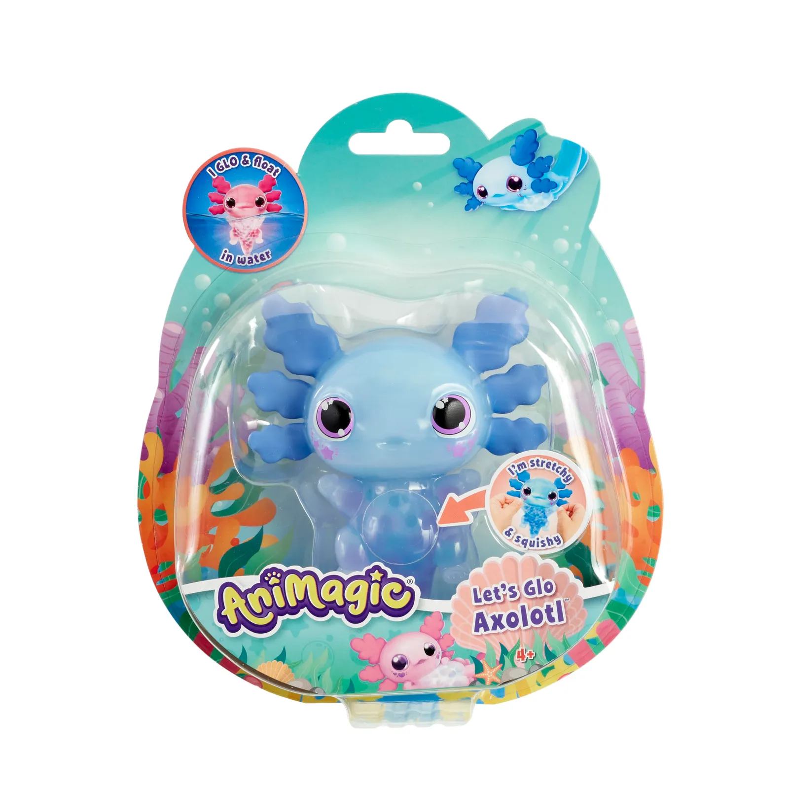 Goliath ANIMAGIC Axolotl Lumínico - Mascota Electrónica Azul para Niños +4 Años