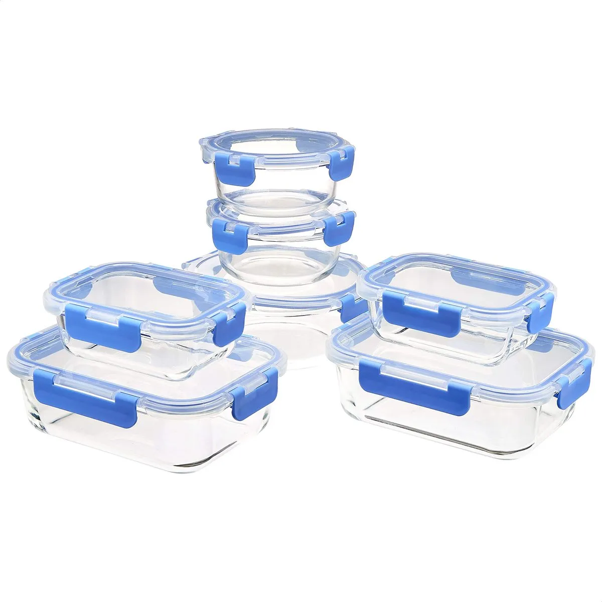Amazon Basics Set 7 Tápers Vidrio Herméticos