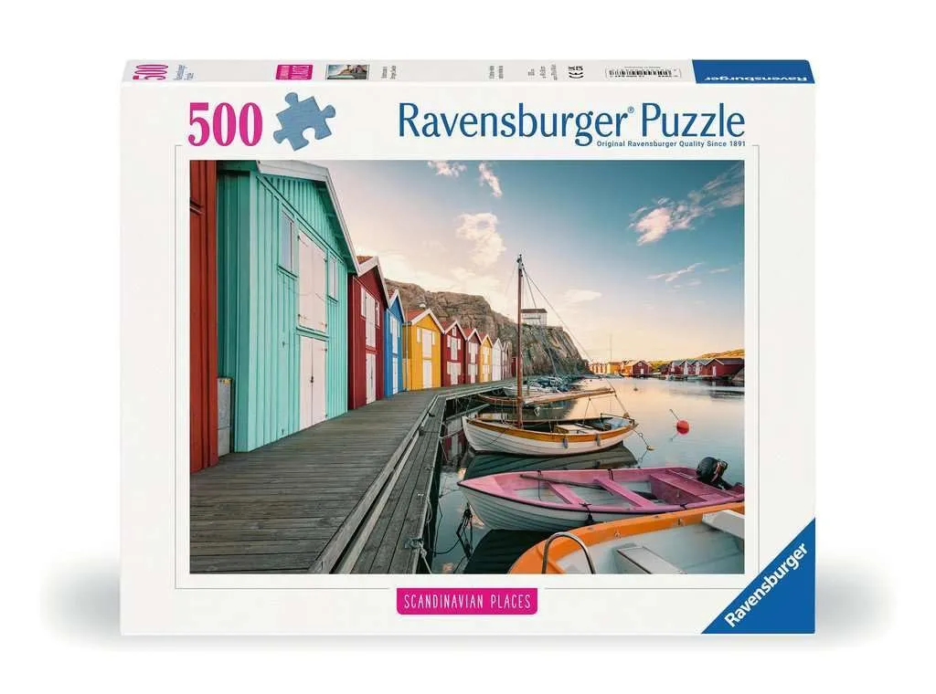 Puzzle Ravensburger 500 Piezas: Casas Flotantes en Smögen, Suecia