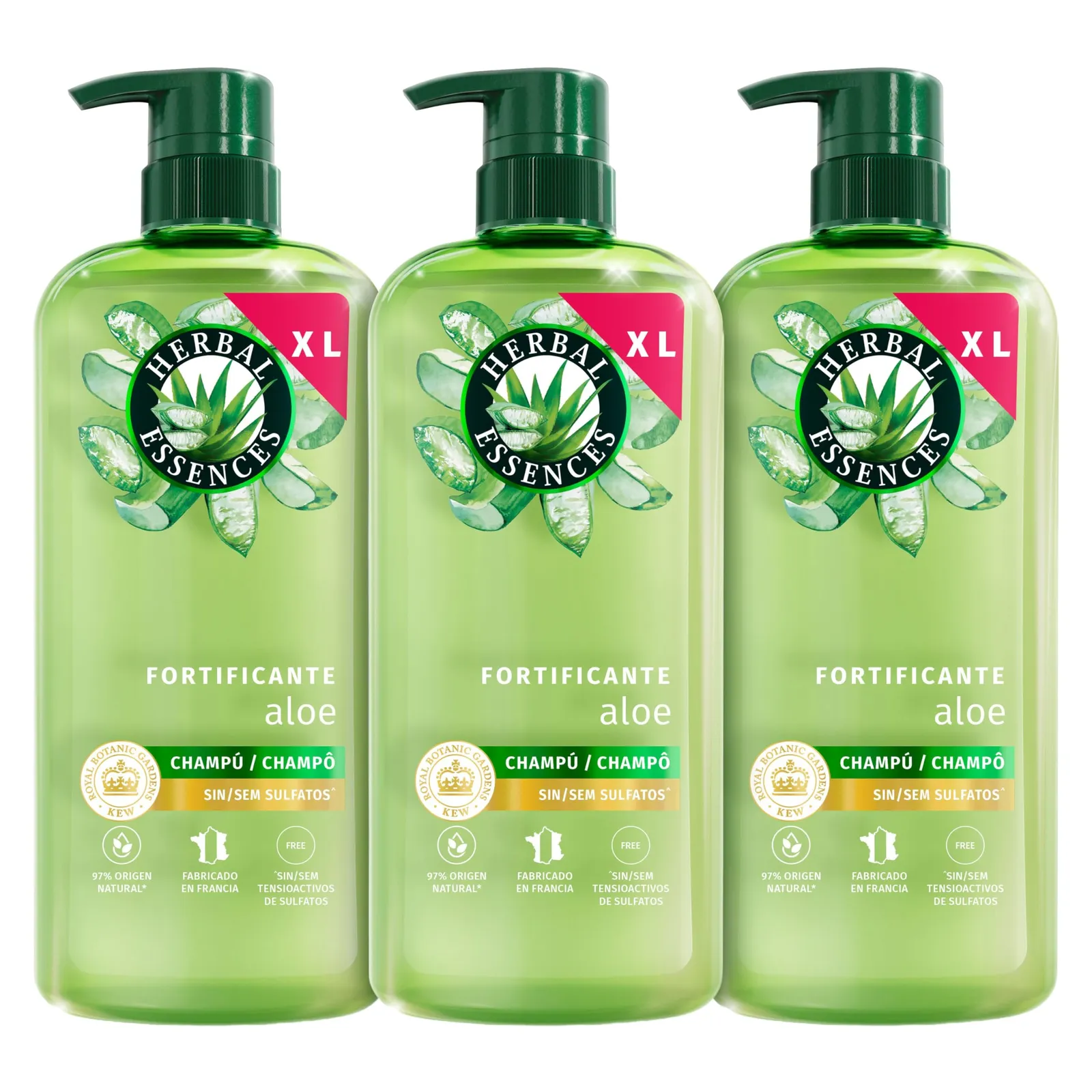 Herbal Essences Aloe Champú Hidratante Pack 3x 650ml