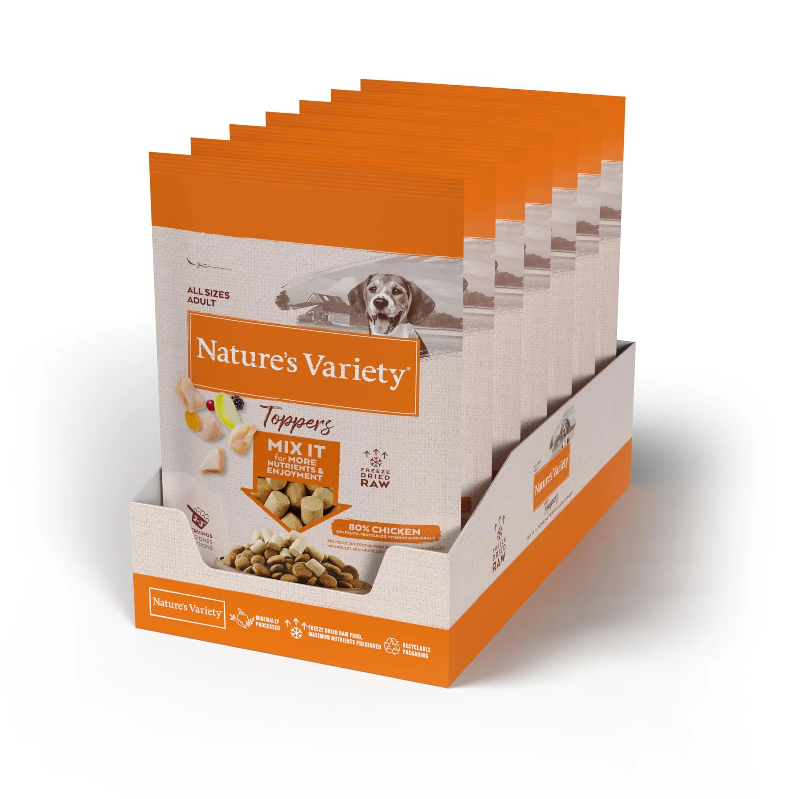 Nature's Variety Toppers Pollo Liofilizado para Perros - Caja 7x40g