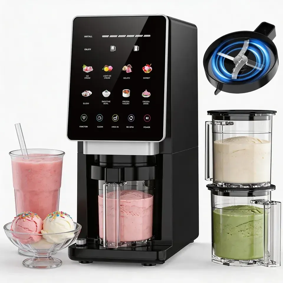 Máquina de Helados Teendow KF-2501U1: 8 Programas, Autolimpieza, Mix & Swirl