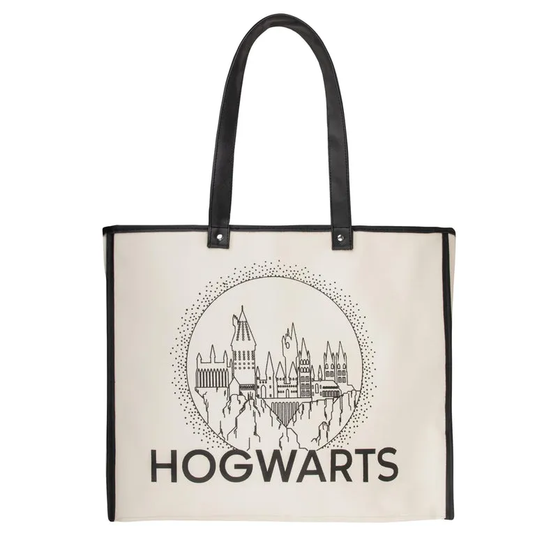 Bolsa Harry Potter Castillo Hogwarts Blanca y Negra 42x33 cm