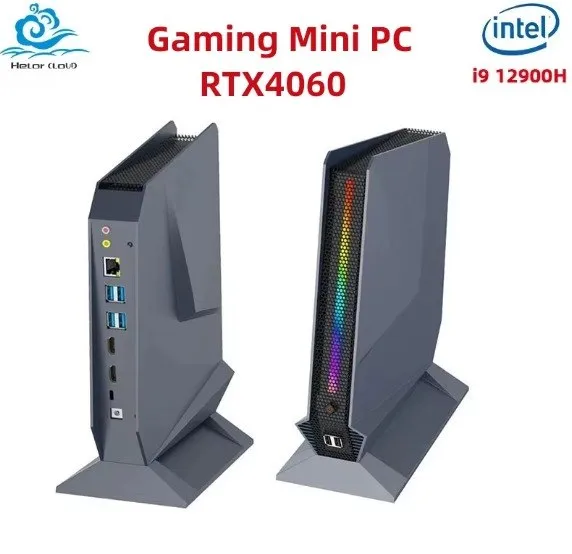Mini PC Helorpc Gaming: Intel i9 12ª Gen, RTX 4060 8GB, DDR4, Triple Pantalla 4K, WiFi, Bluetooth 5.0, Win 10/11/Linux