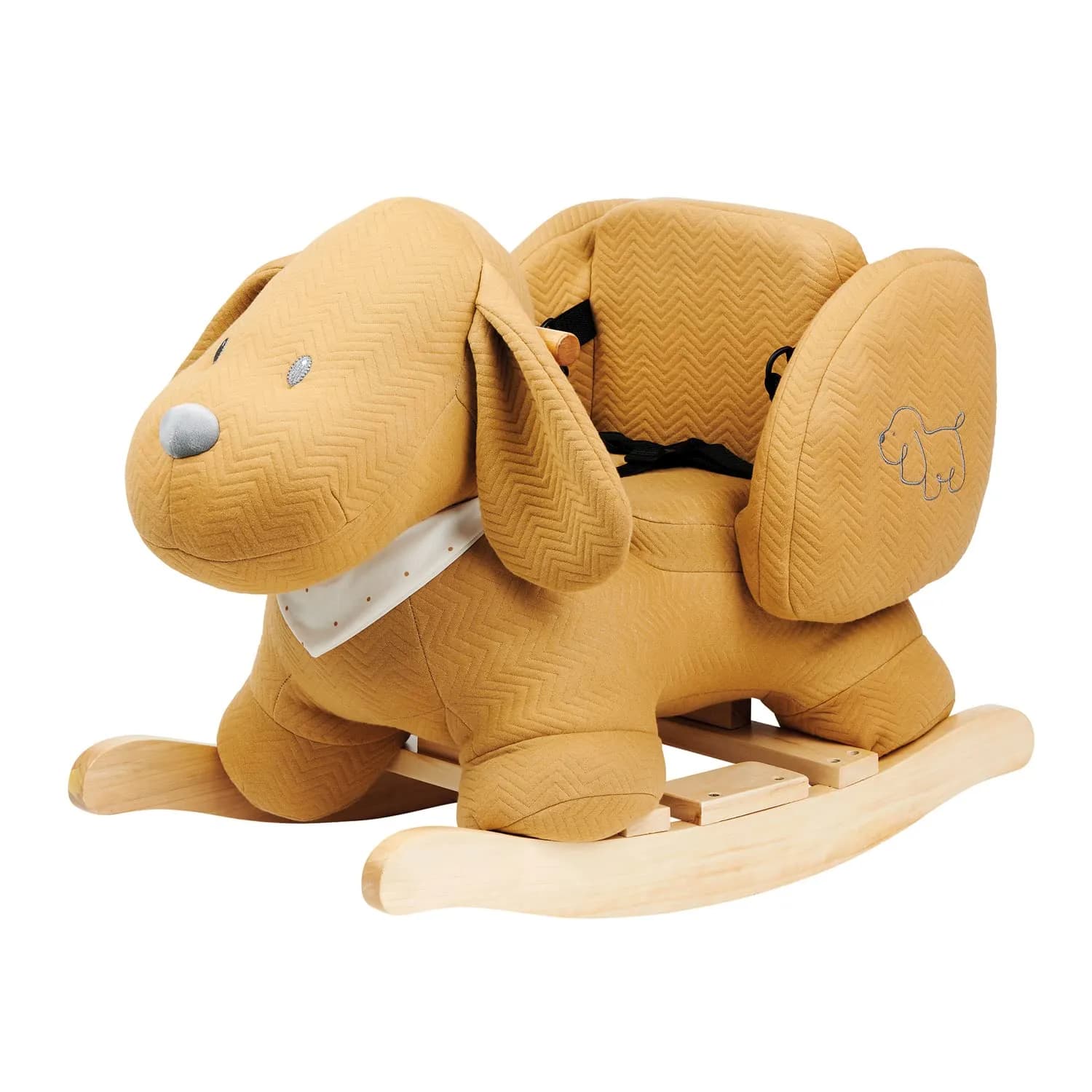 Balancín Nattou Perro Charlie, 63x33x45.5 cm, Vegano, Jacquard Caramelo