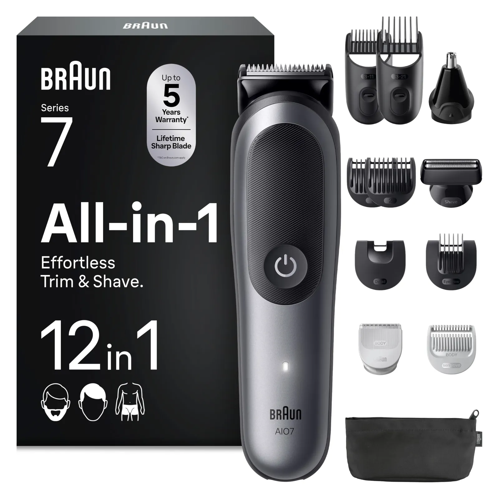Braun Series 7 Recortadora Todo en Uno 120 Minutos Autonomía