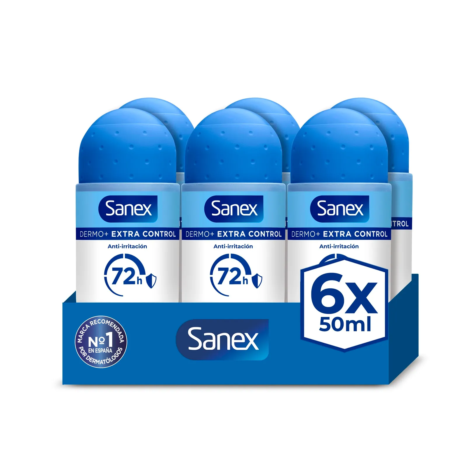 Pack 12x Sanex Dermo+ Extra Control Desodorante Roll-On 50ml