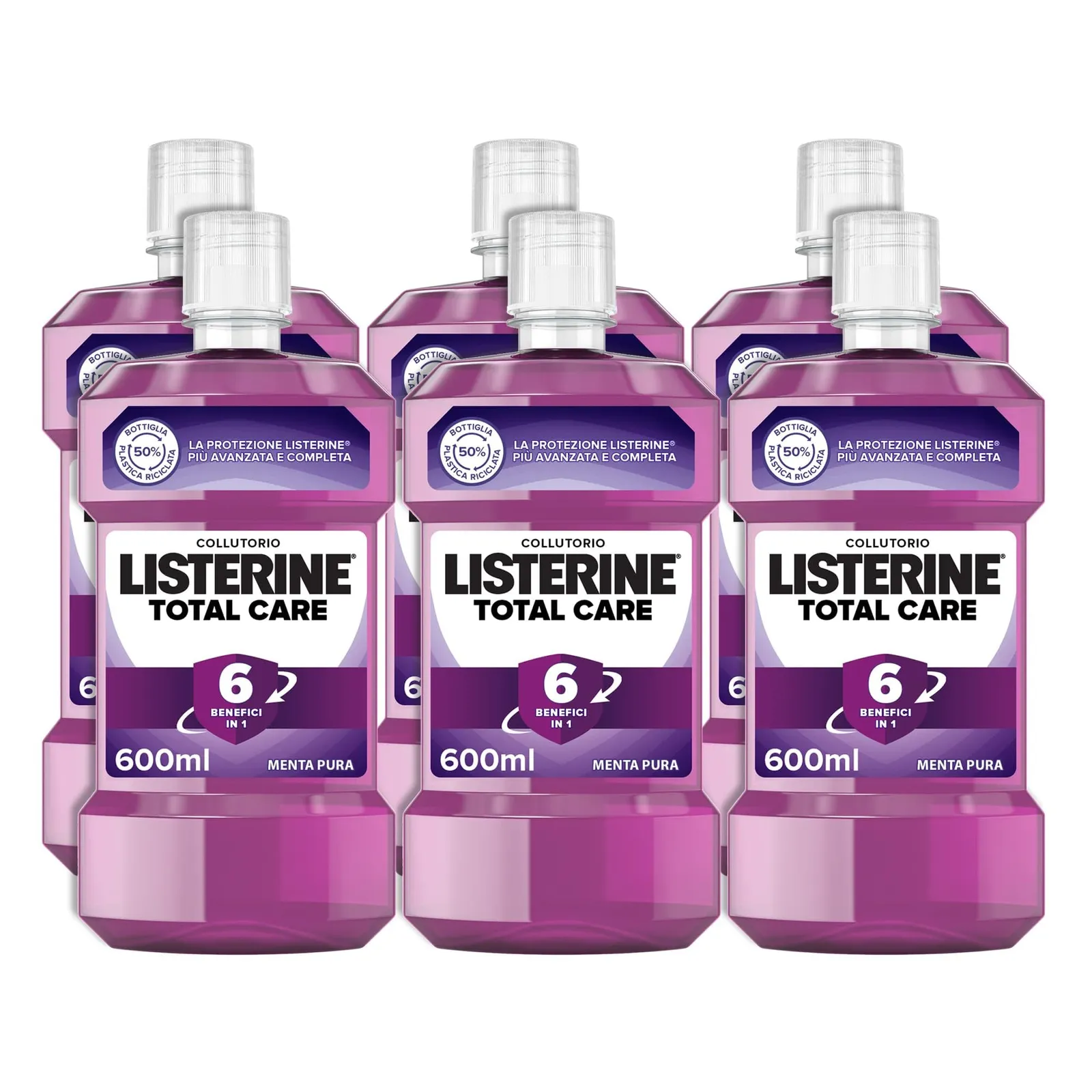 Pack 12x Listerine Total Care Menta Pura 600ml