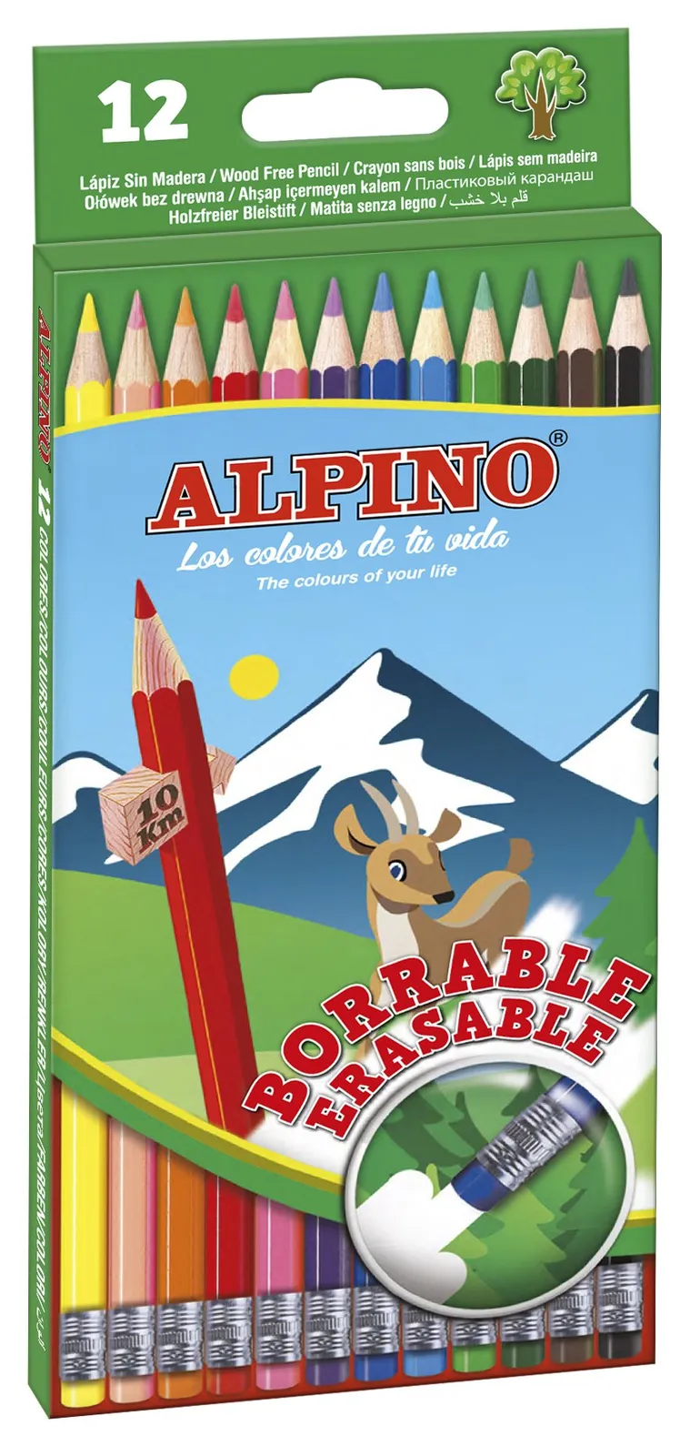 Alpino Estuche 12 Lápices Borrables