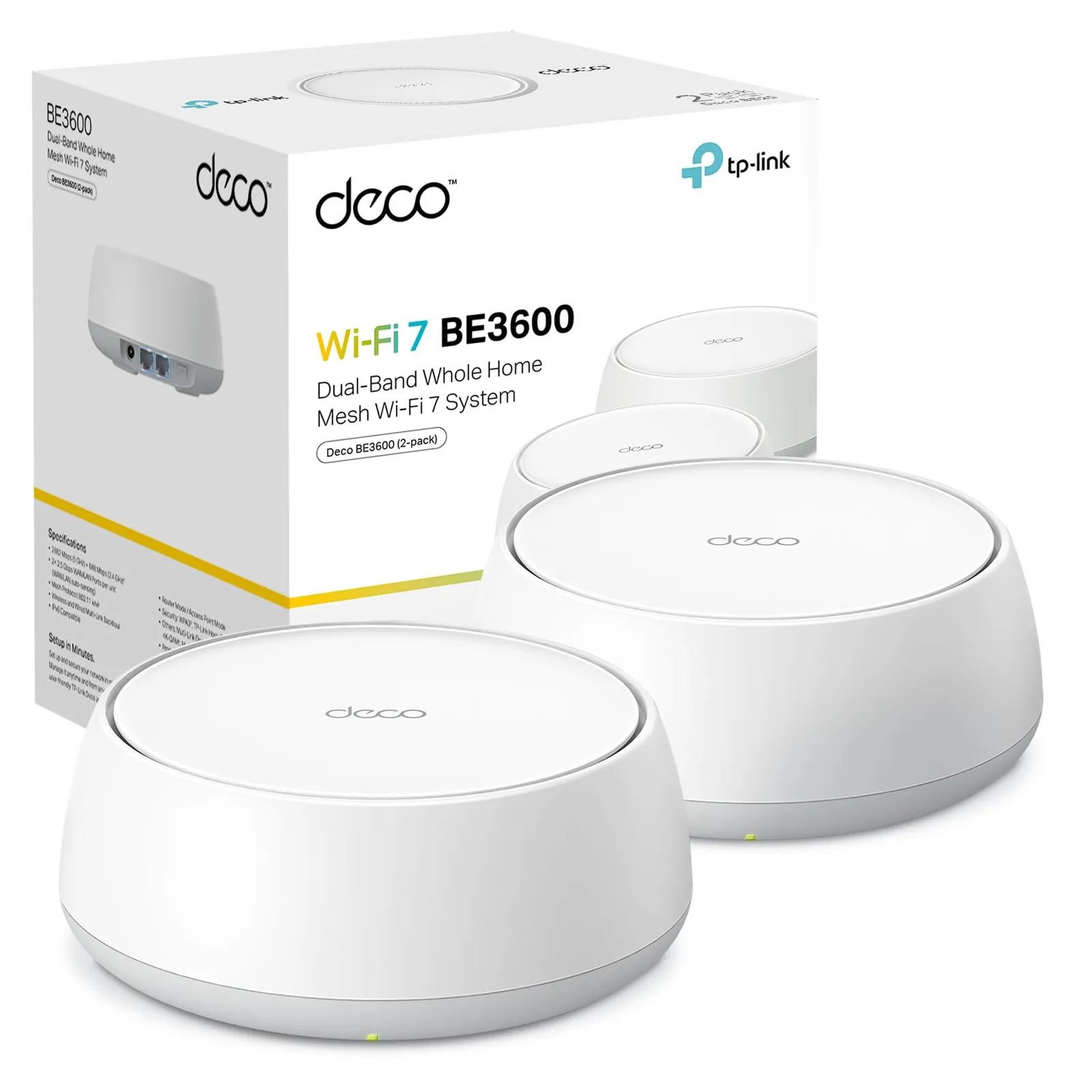 Pack 2x TP-Link Deco BE3600 Router Mesh WiFi 7 hasta 3,6Gbps