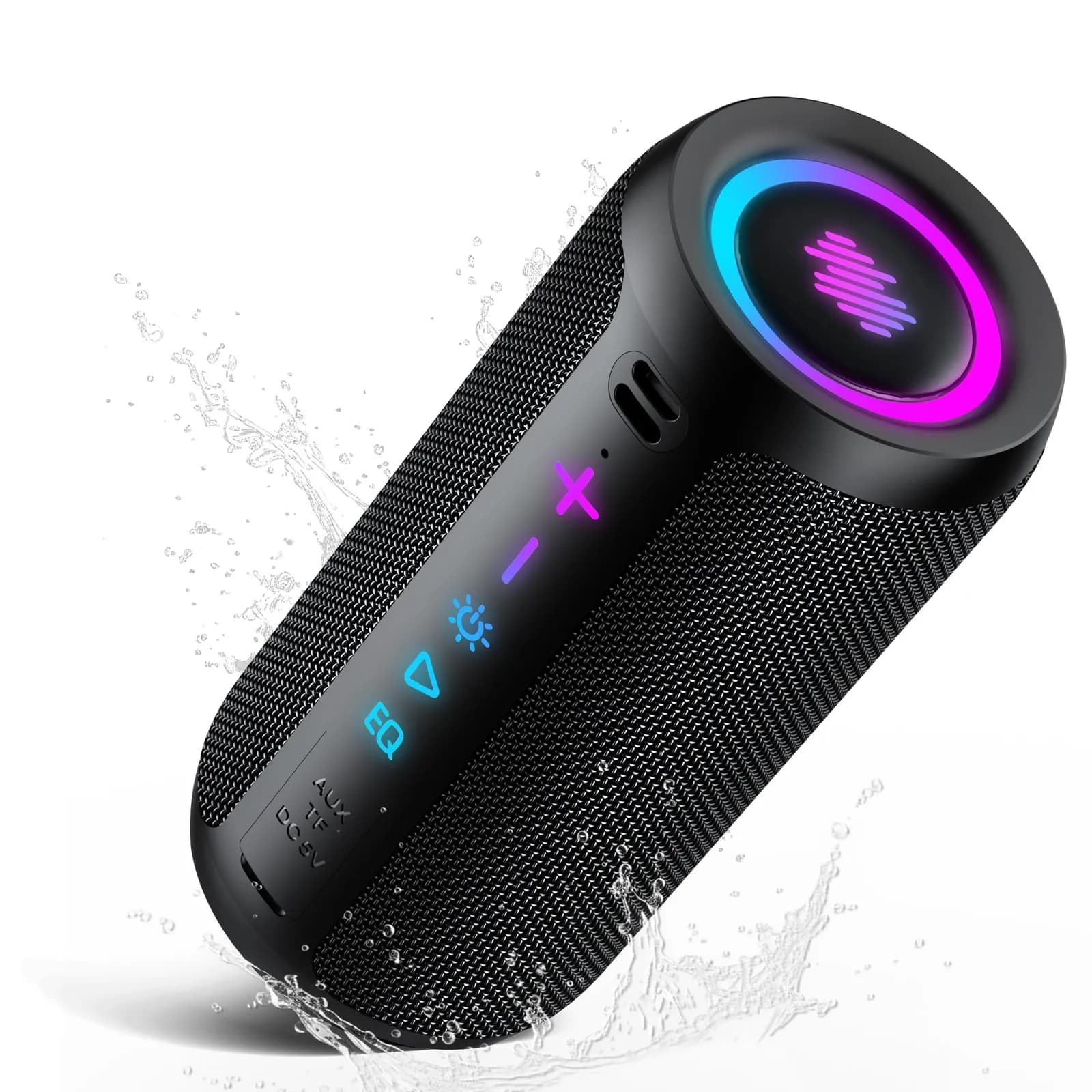 Altavoz Bluetooth TIMU 25W con Bass 3.0, IPX7 y RGB