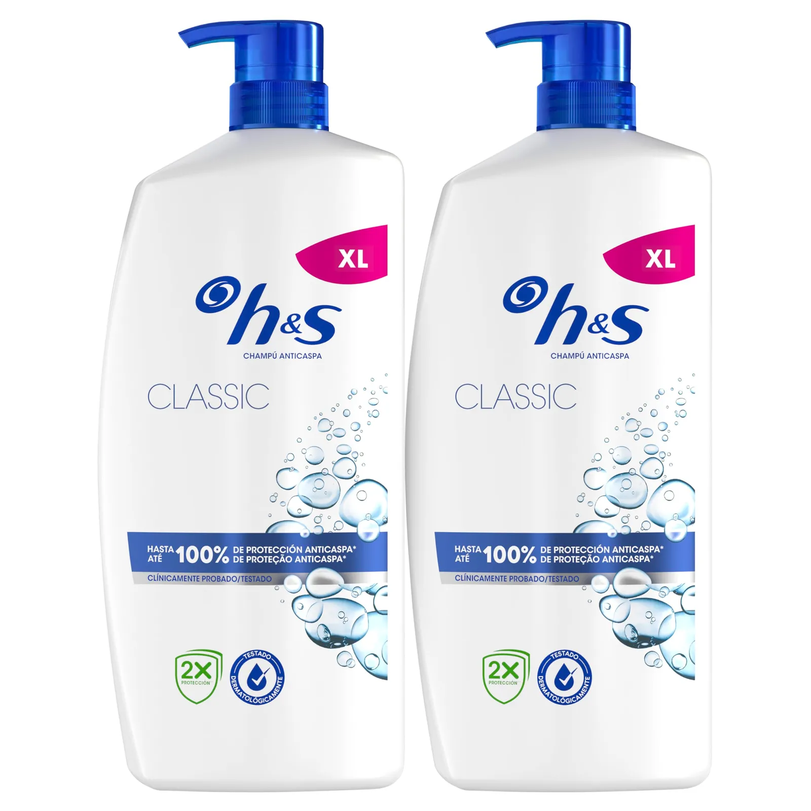 Pack 2x Champu H&S Classic 800ml c/ Dispensador