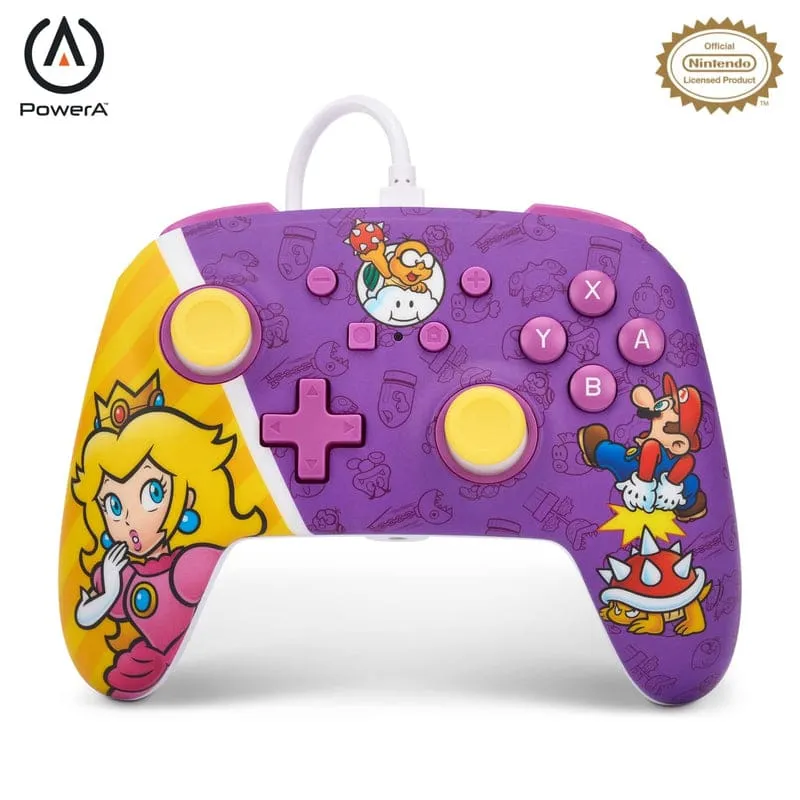 Mando con cable PowerA Princess Peach Battle para Nintendo Switch