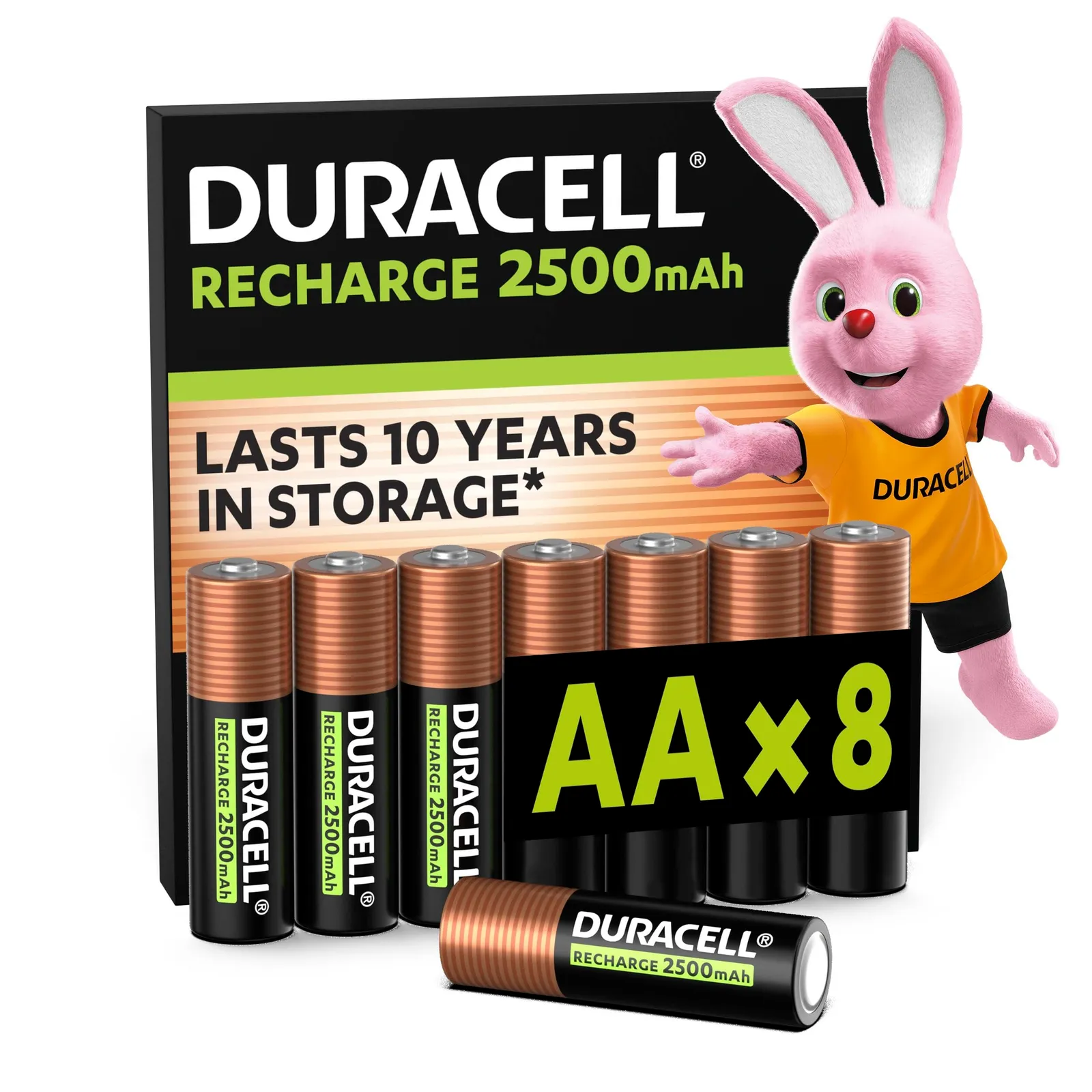 Duracell Pilas Recargables AA, Paquete de 8 Unidades