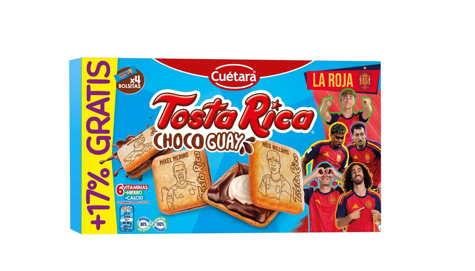 Pack 3x Tosta Rica Chocoguay 144g