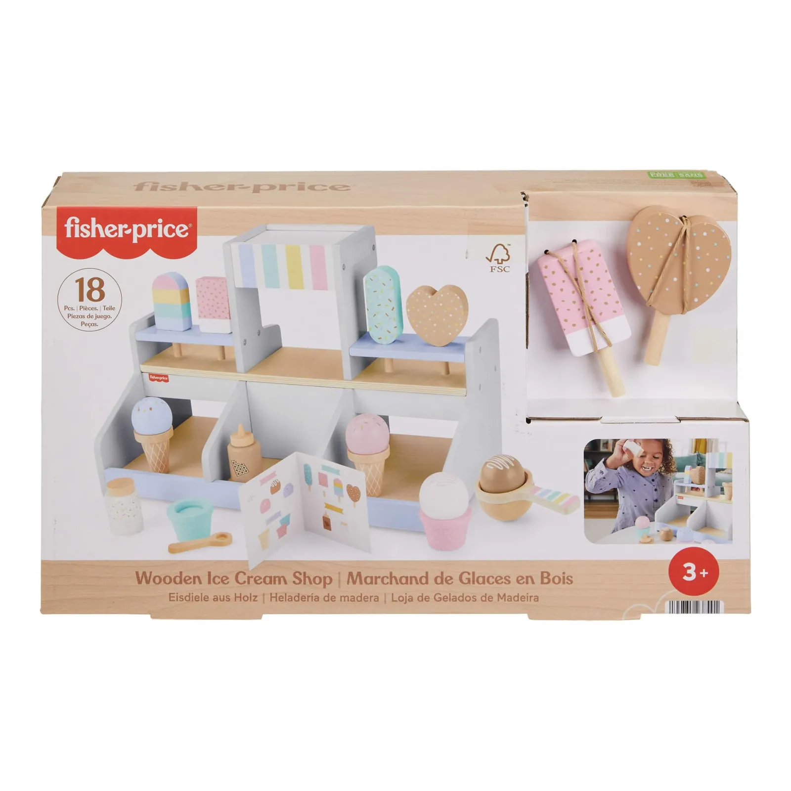 Fisher-Price Heladería de Madera con 18 Piezas