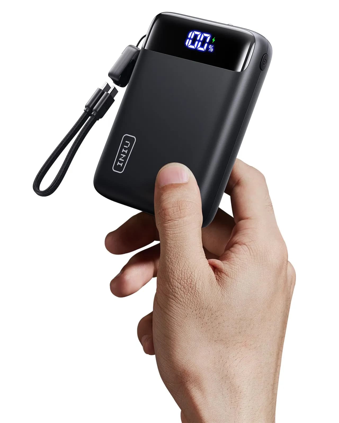 INIU Power Bank 20000mAh 22.5W Carga Rápida, Batería Externa Ultrapequeña con Cable USB-C, Apto para Avión