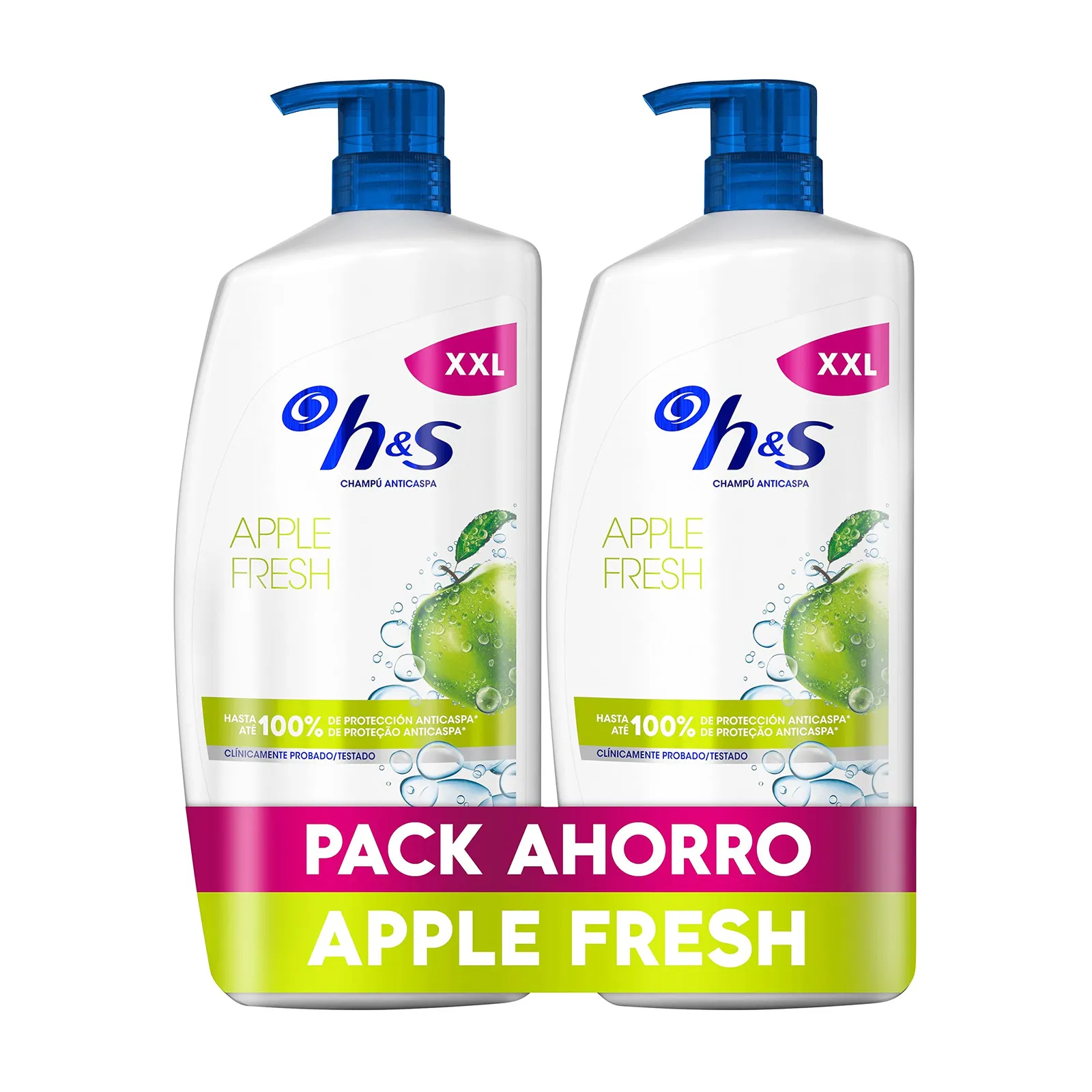 Pack 4x Champú H&S Apple Fresh 1000ml Anticaspa