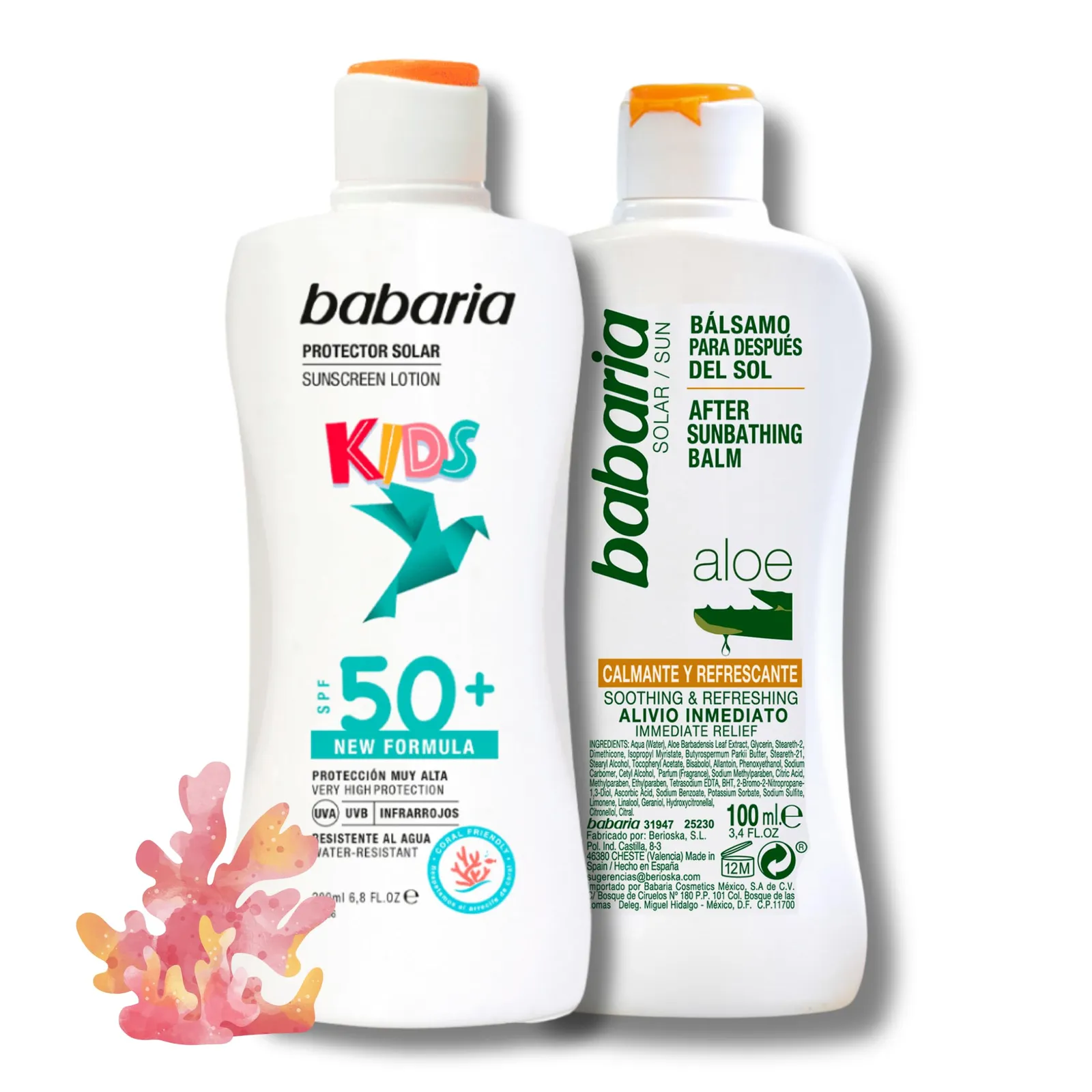 Pack Protector Solar Babaria Niños SPF 50 + After Sun Aloe Vera
