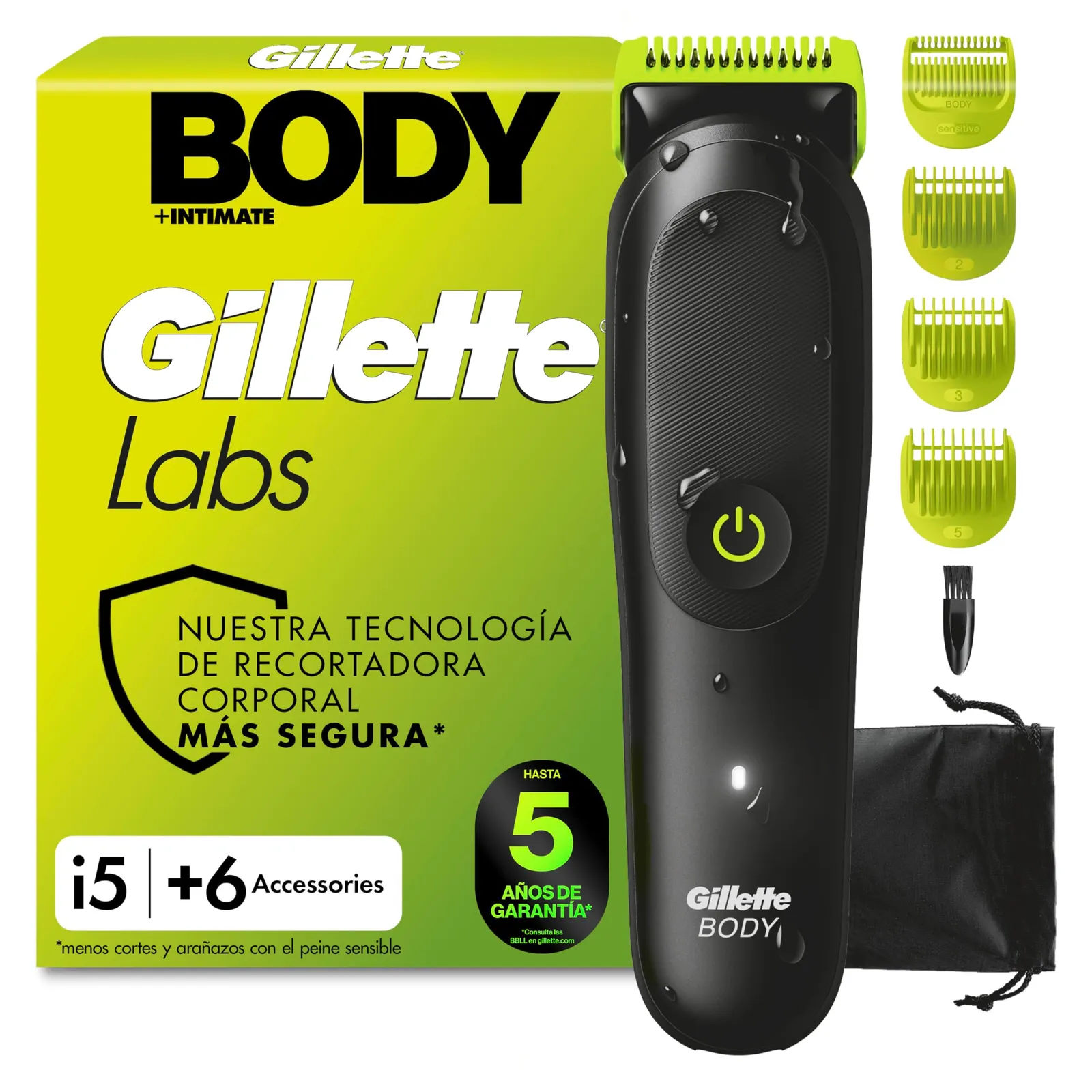 Afeitadora Corporal GilletteLabs i5 Body + Intimate