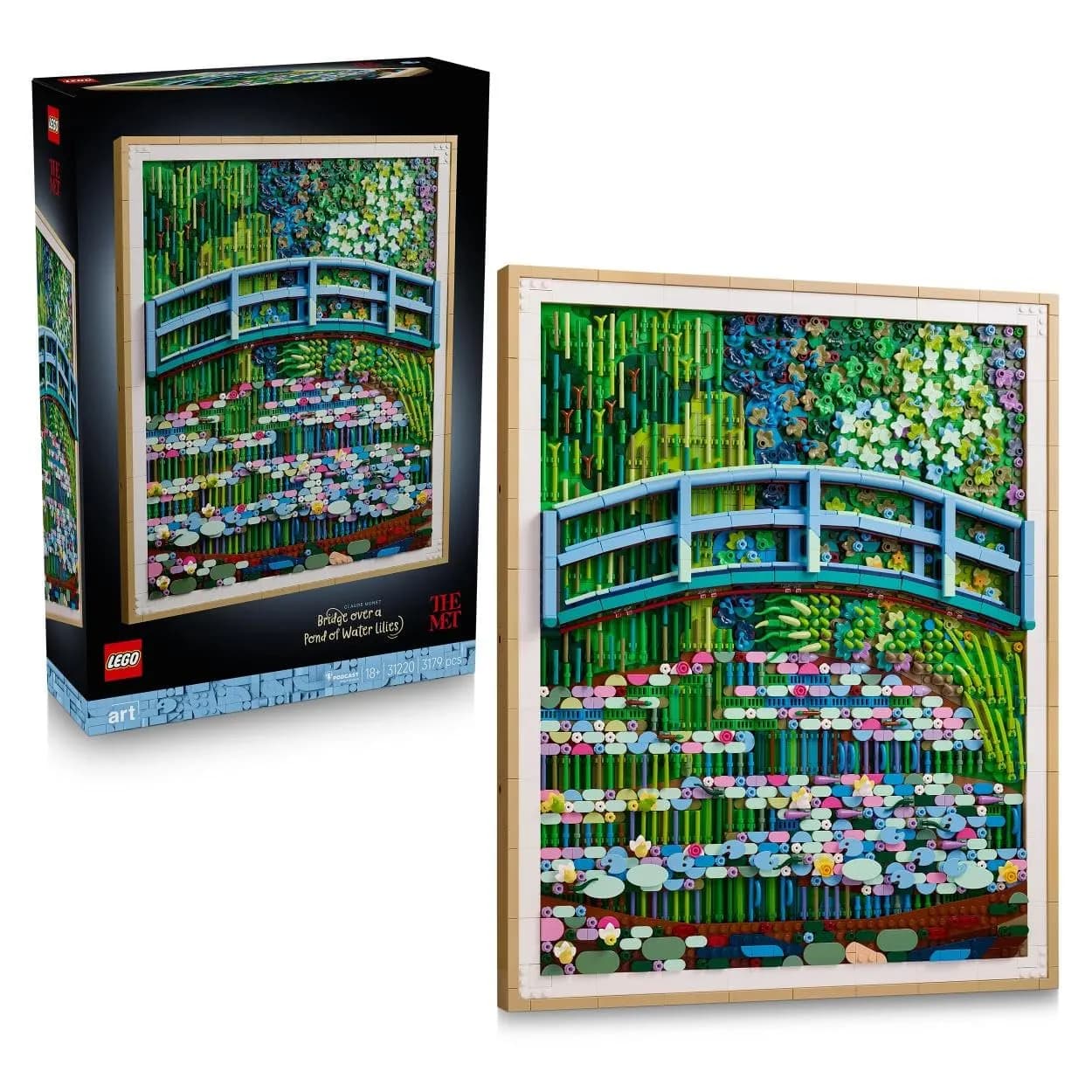 LEGO Art Claude Monet: Puente sobre Estanque de Nenúfares (31220) - Cuadro Impresionista para Adultos