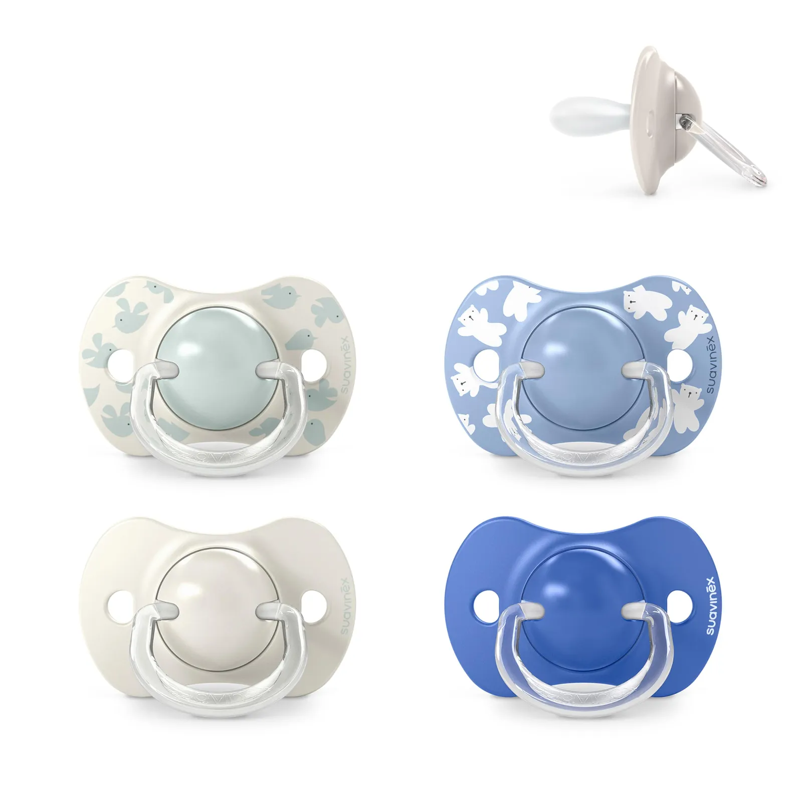 Pack 4 Chupetes Suavinex Bebé 6-18 Meses SX Pro Silicona Azul