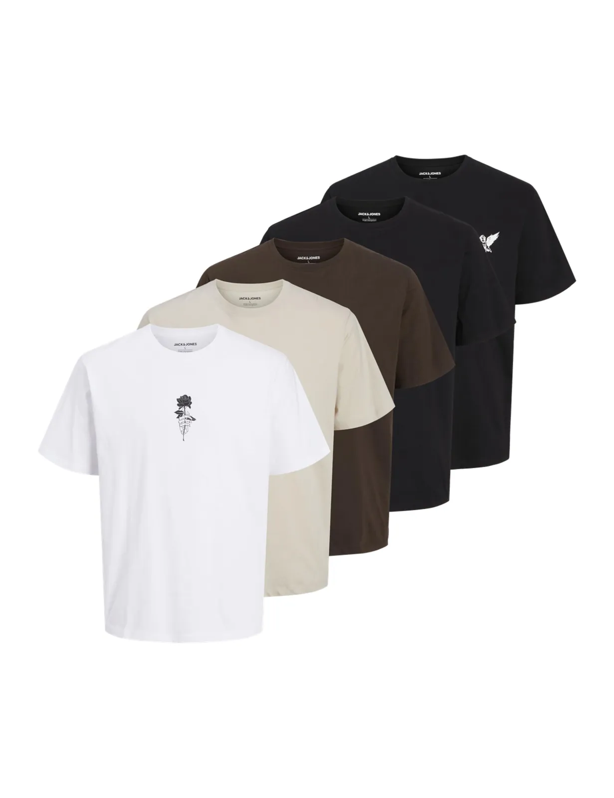 Pack 5 Camisetas Jack & Jones Jjwolfie Manga Corta Hombre