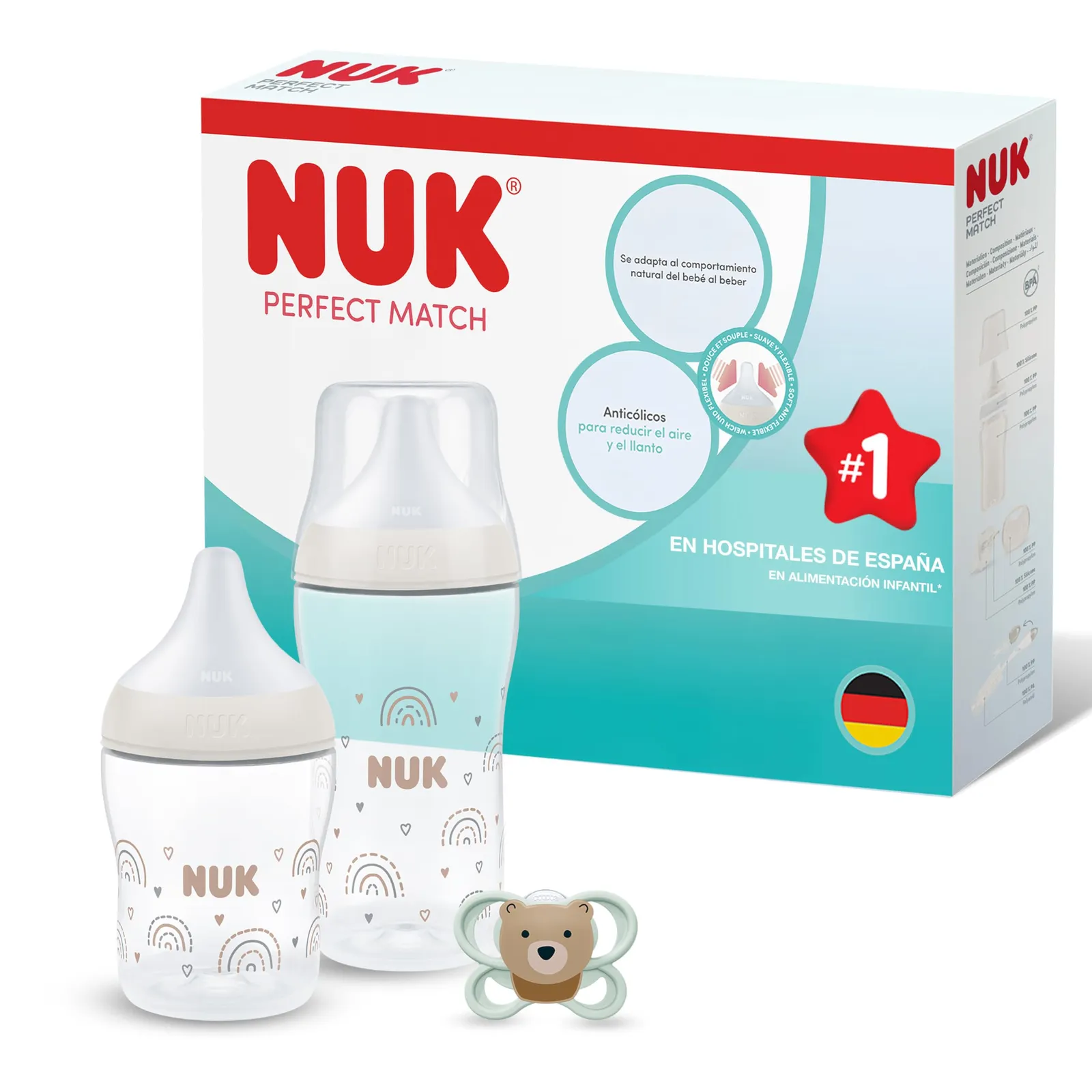 Set NUK Perfect Match Recién Nacido: Biberones y Chupete