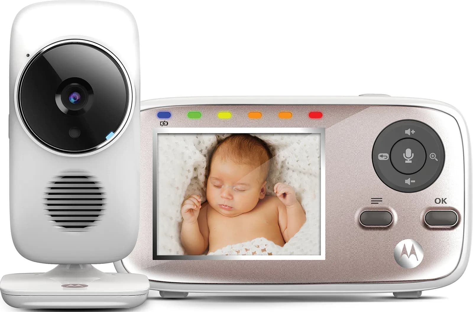 Vigilabebés Motorola MBP667 Connect Vídeo Wi-Fi Pantalla 2.8'' Eco Sonido Movimiento Temperatura Blanco