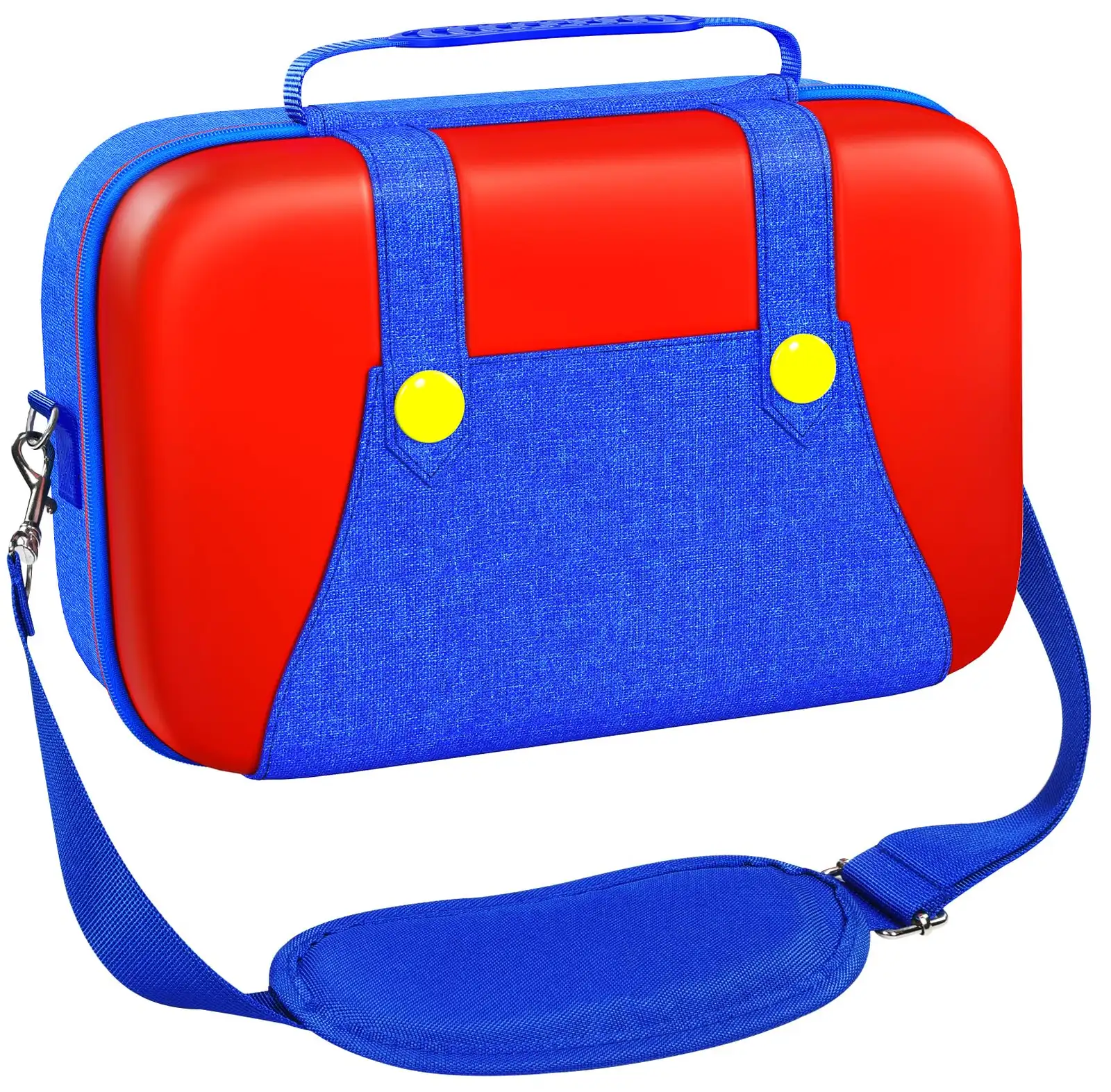 Funda Nintendo Switch 2 Compacta: 14 cartuchos, correa incluida (Rojo/Azul)