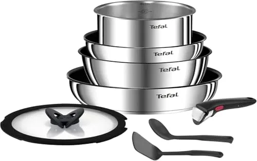 Juego Sartenes Tefal Ingenio Emotion 5 Piezas: 2 Sartenes, Cazo, Guisera y Mango Extraíble