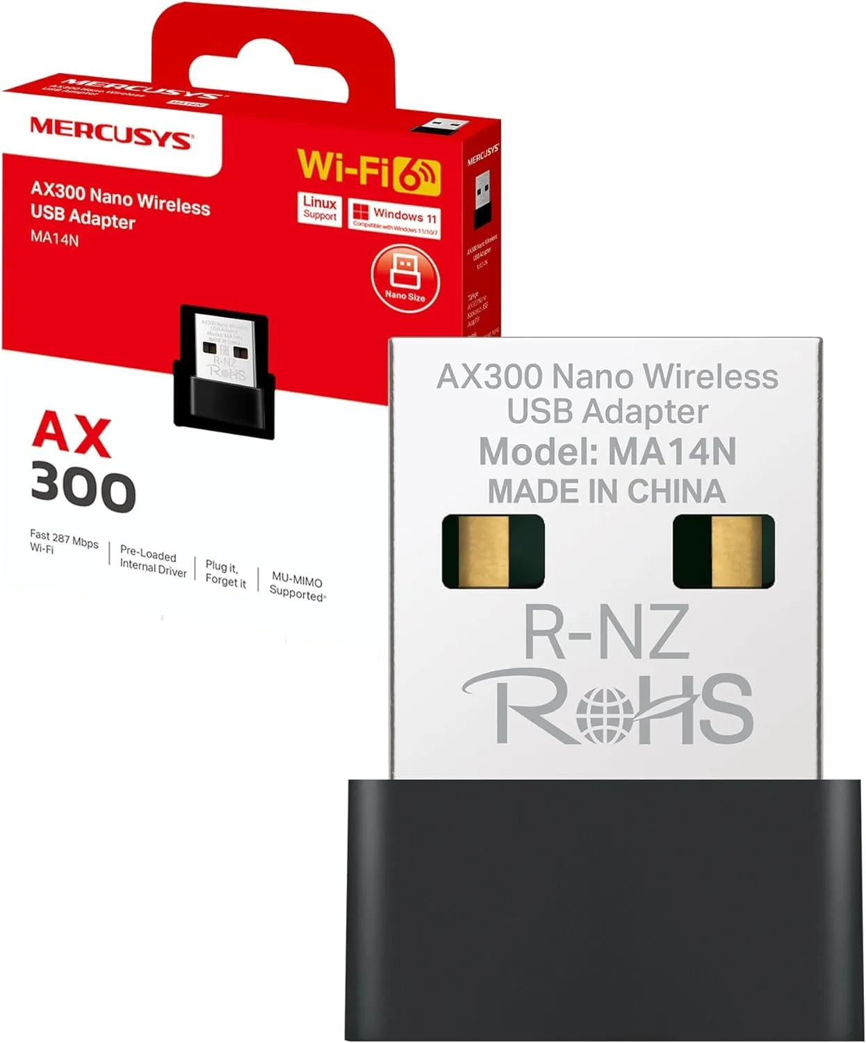 Adaptador de red USB con tecnología Wi-Fi 6 AX300