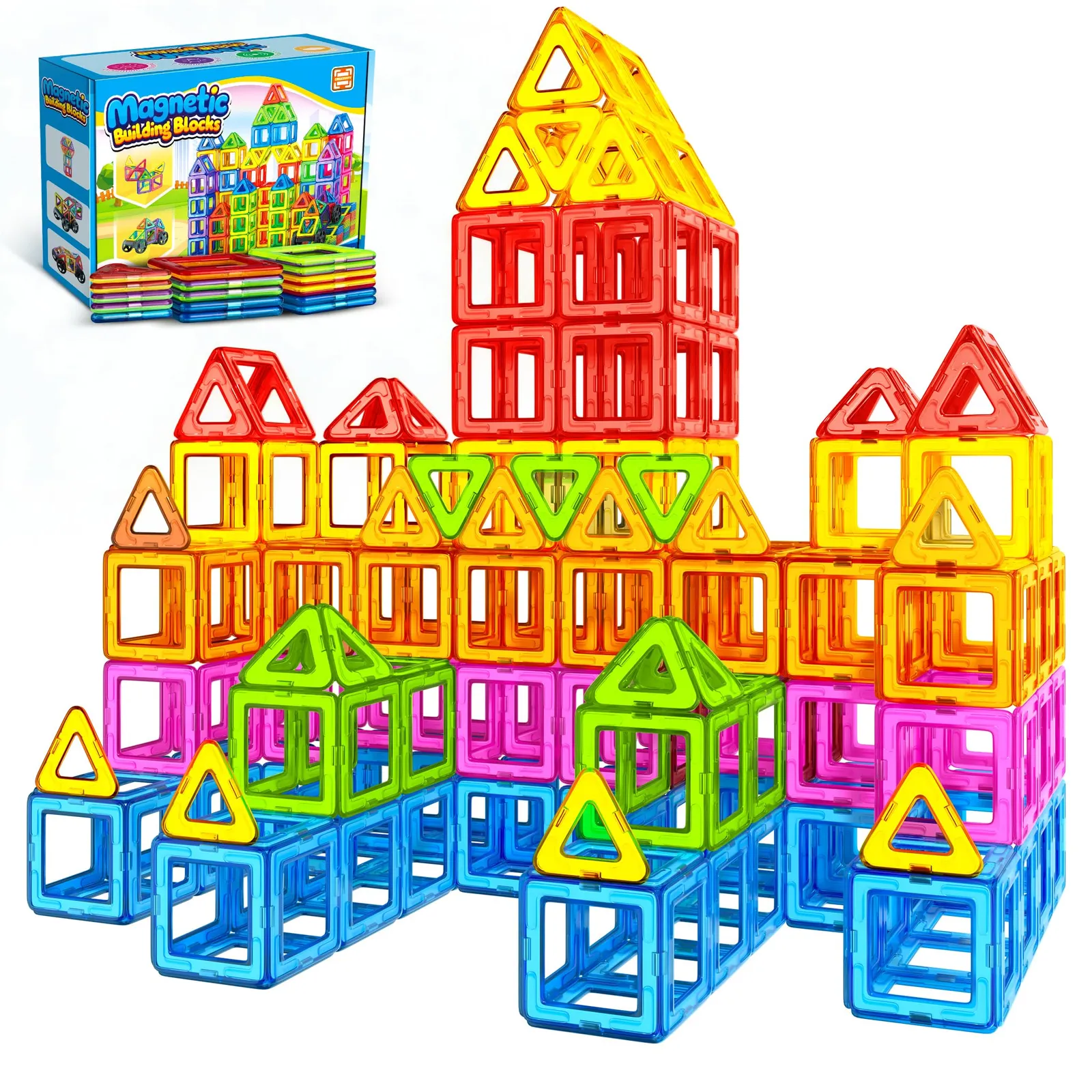 WOOBLO Bloques Magnéticos de Construcción 136 Piezas