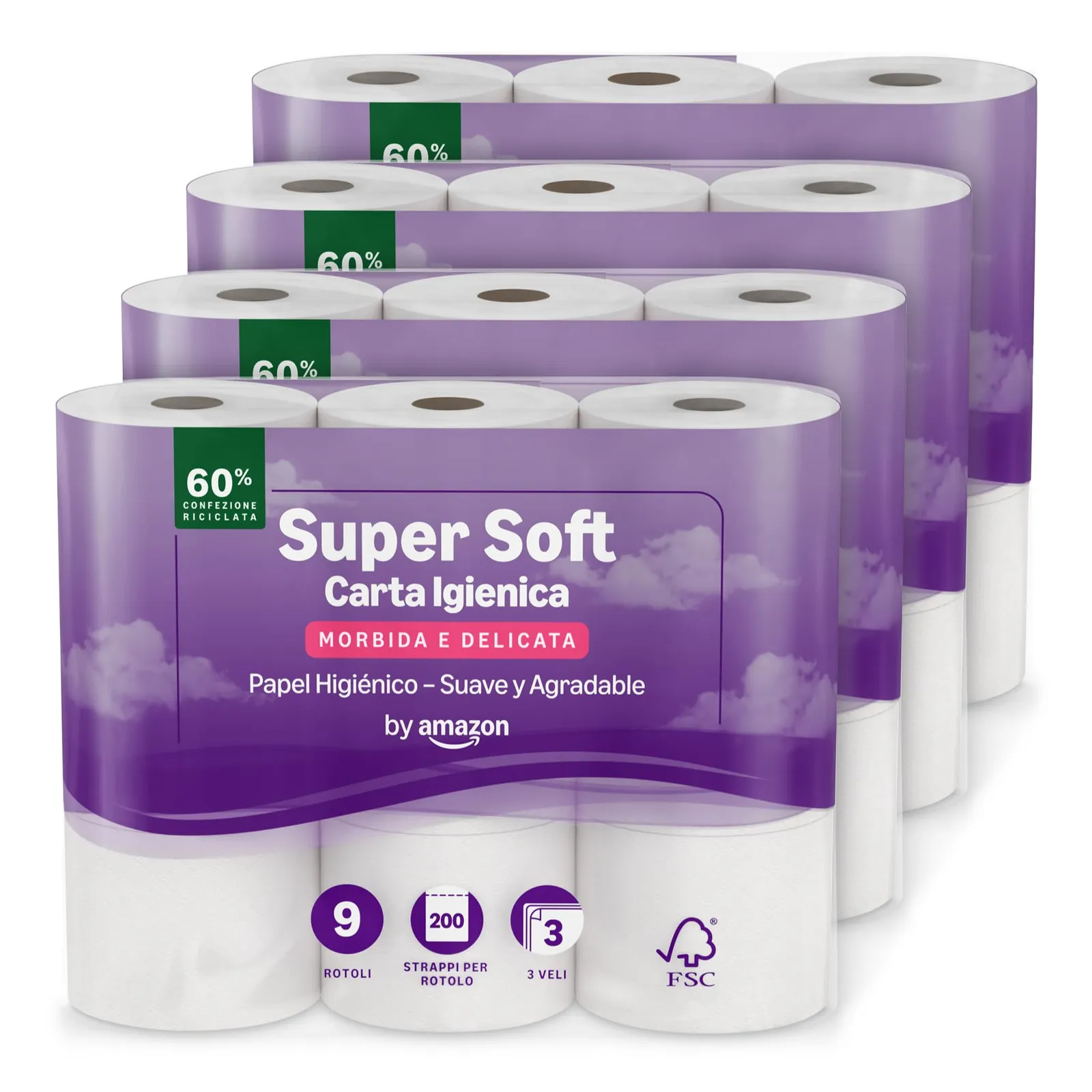 Papel Higienico Amazon Supersuave: 36 Rollos